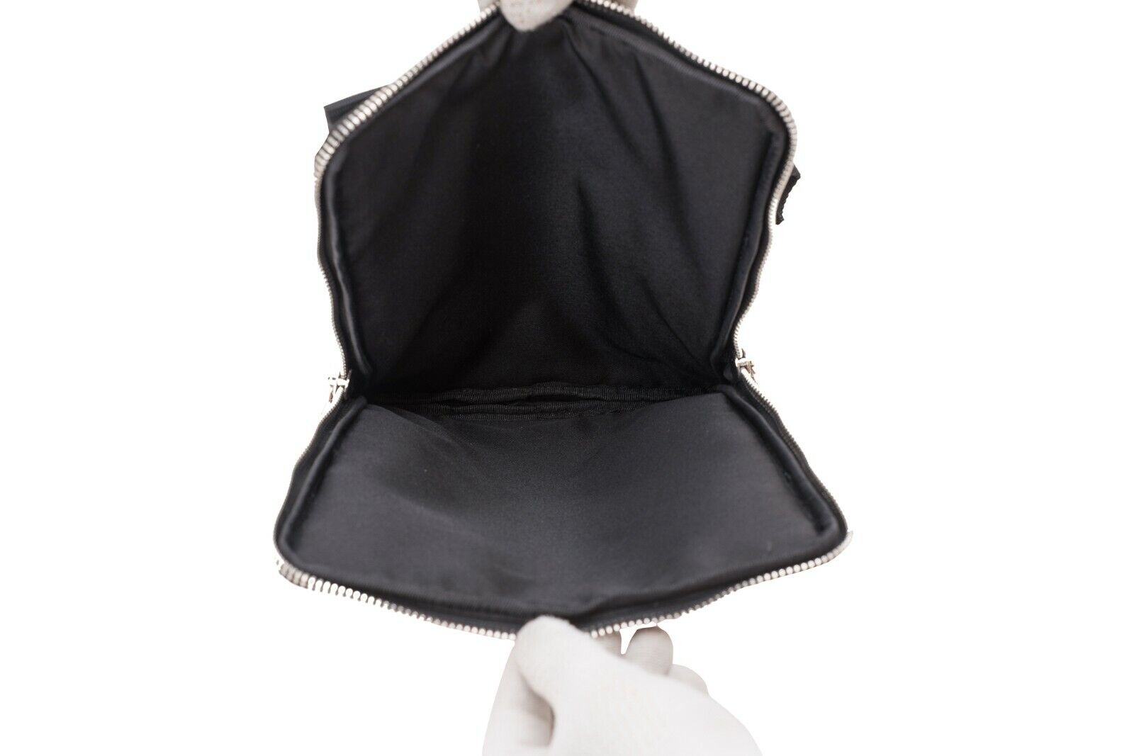 $149 Testoni Bologna Calf + Fabric Pochette + Detachable Shoulder Strap