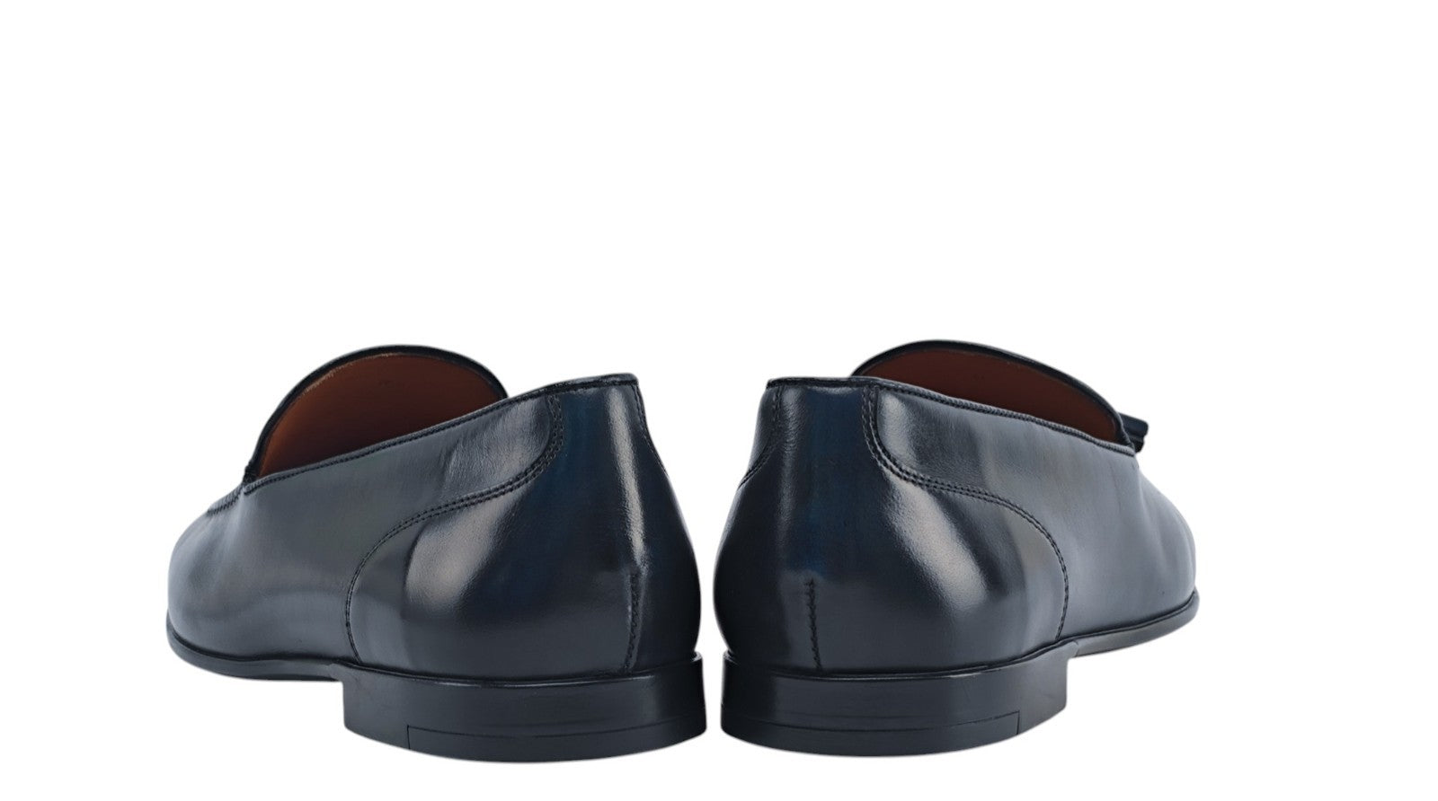 1200$ TESTONI Blue Tassel Loafer Shoes Burnished Calf 8 UK / 9 US / 42 IT