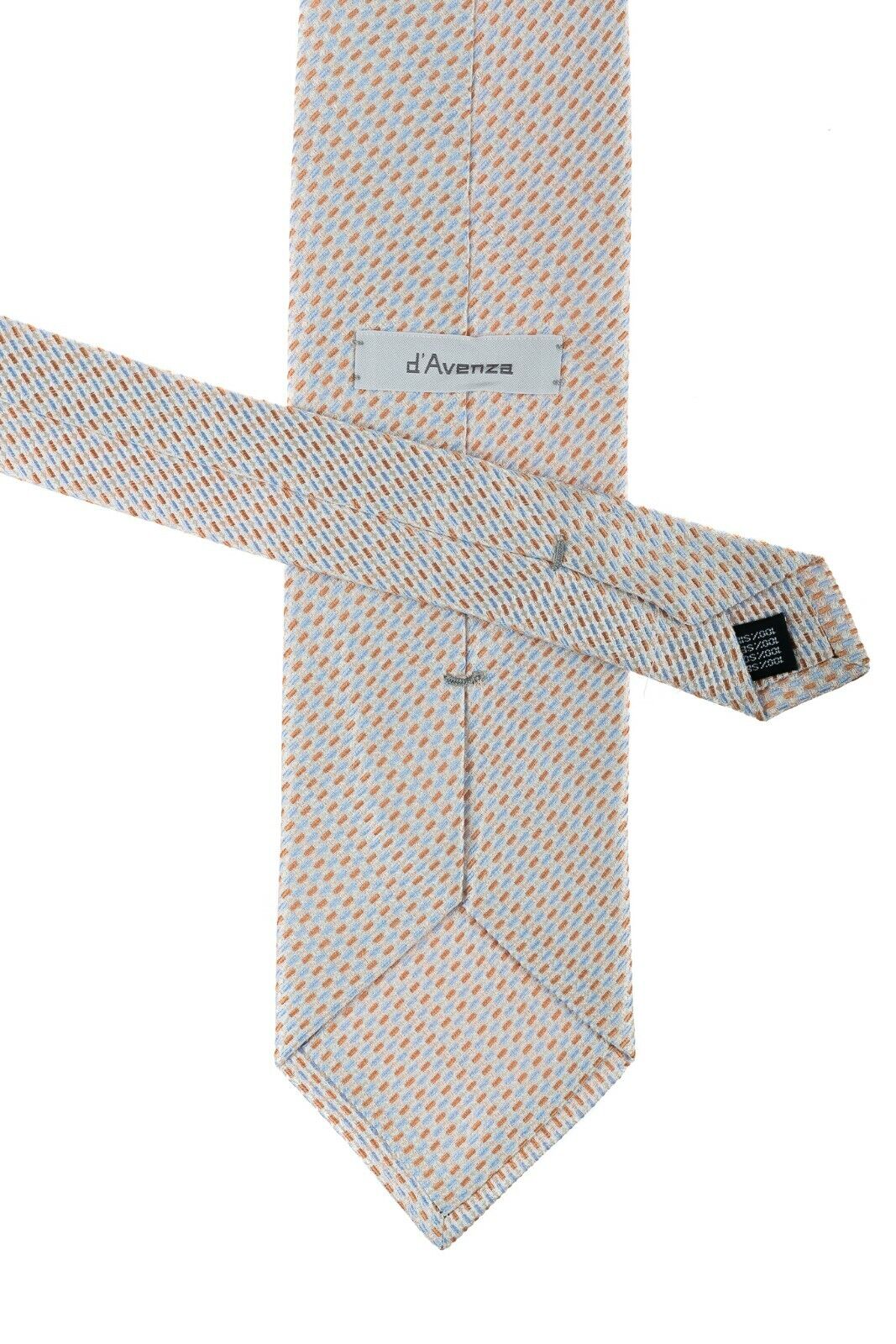 $179 D'AVENZA Tie Silk Geometric Hand-Sewn in Italy / 68.50 inch Extra Long