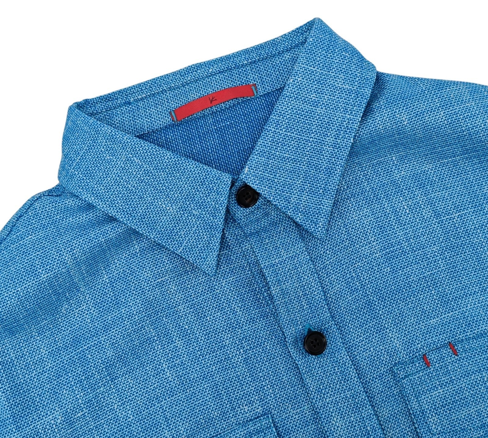 $1850 ISAIA NAPOLI Sky Blue Hand-Sewn Overshirt Jacket Wool Silk Linen Size XXL