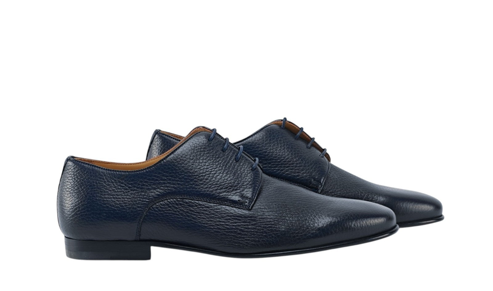 1200$ TESTONI "Portonovo" Blue Derby Shoes Soft Deerskin 8 UK / 9 US / 42 IT