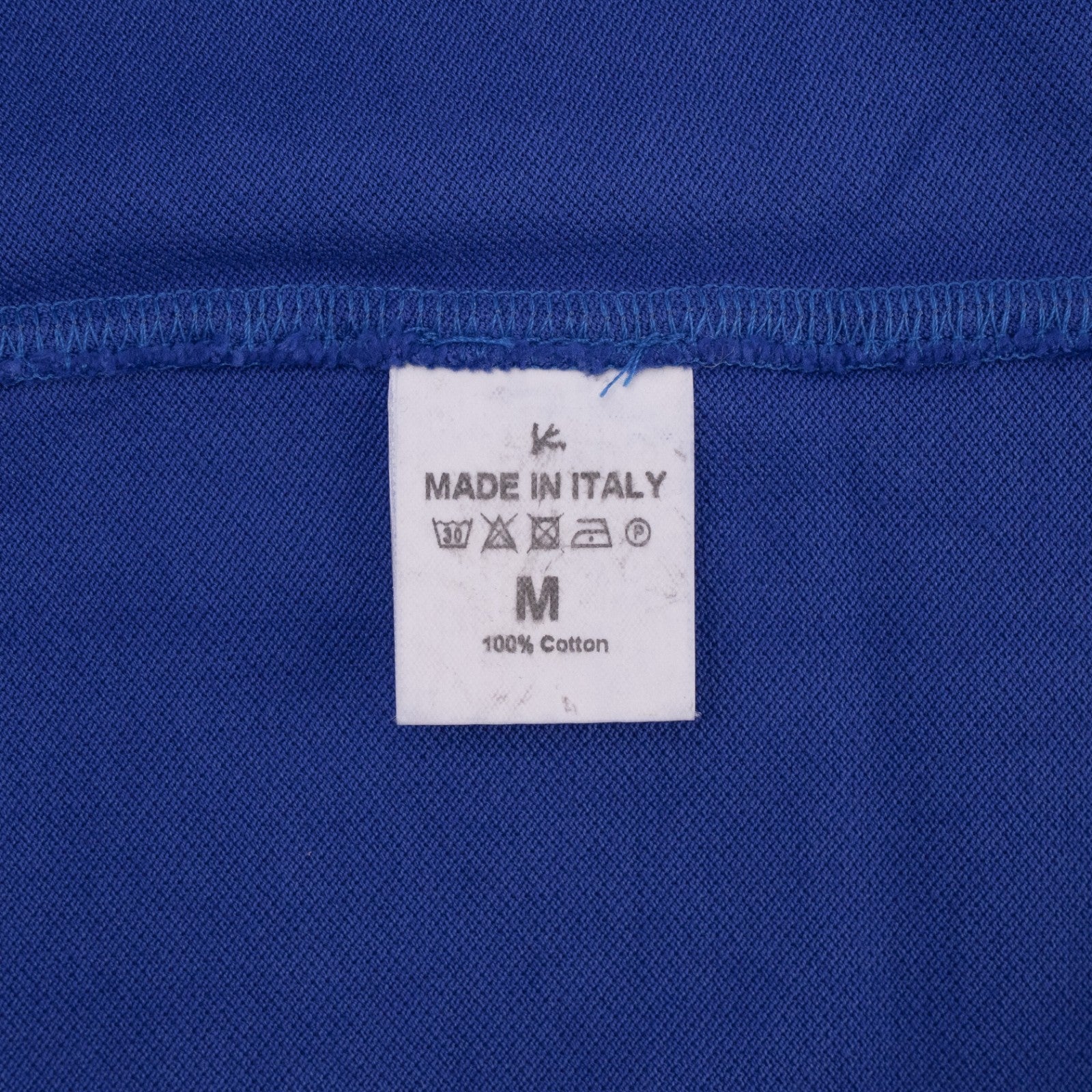 575$ ISAIA NAPOLI Garment Dyed Cotton Piquet Short Sleeve Polo Blue Size M
