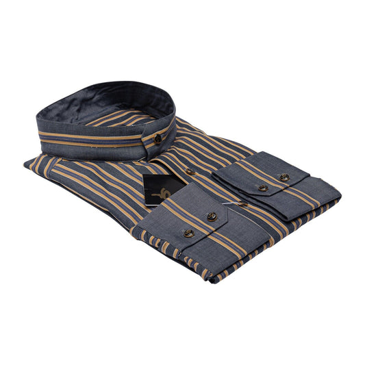 690$ LUXURY GERLIN Shirt Korean Gray LUREX Cotton 16 - 41 9V BIJAN