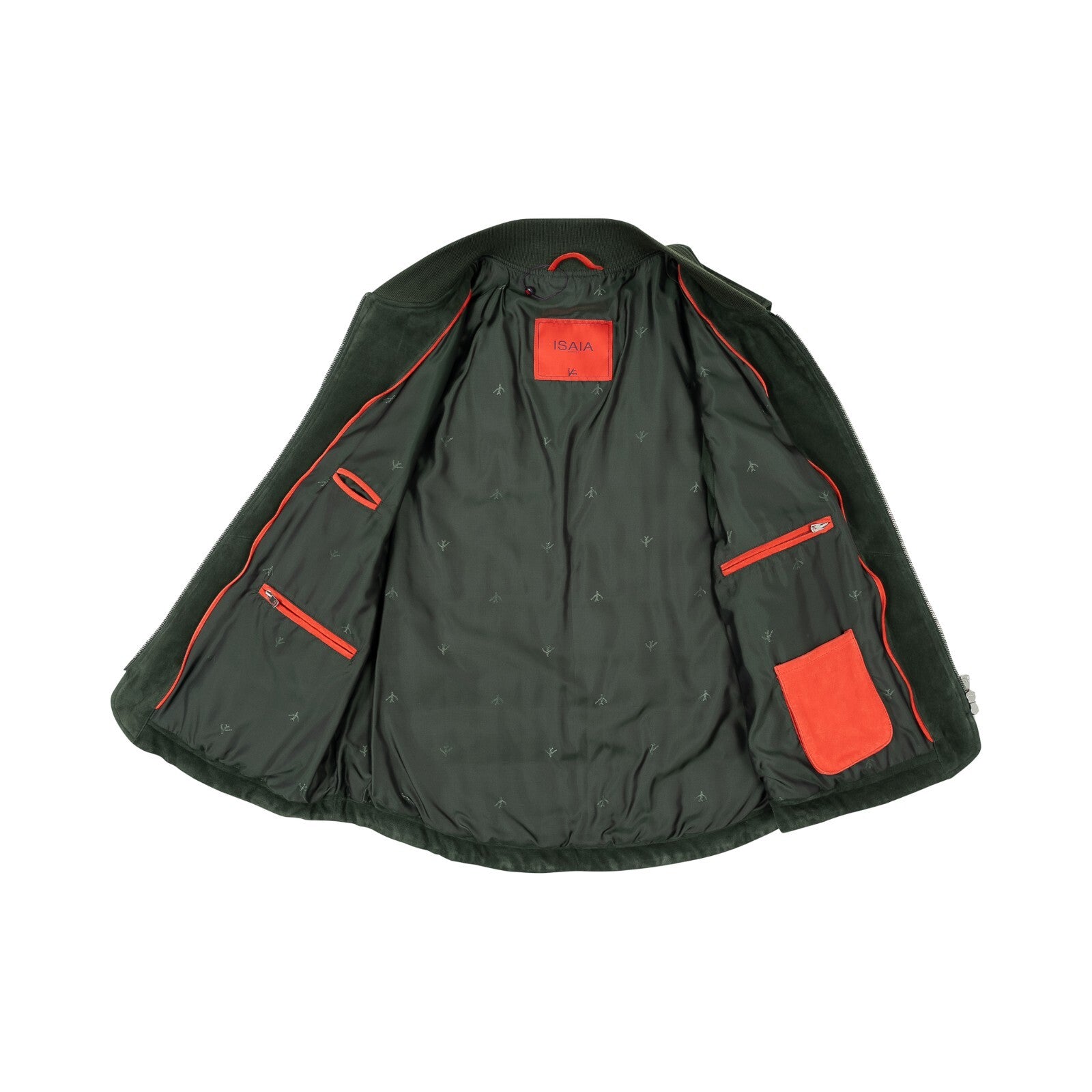 4500$ ISAIA NAPOLI Dark Forest Green Vest Jacket Lambskin Leather 40 US / 50 EU
