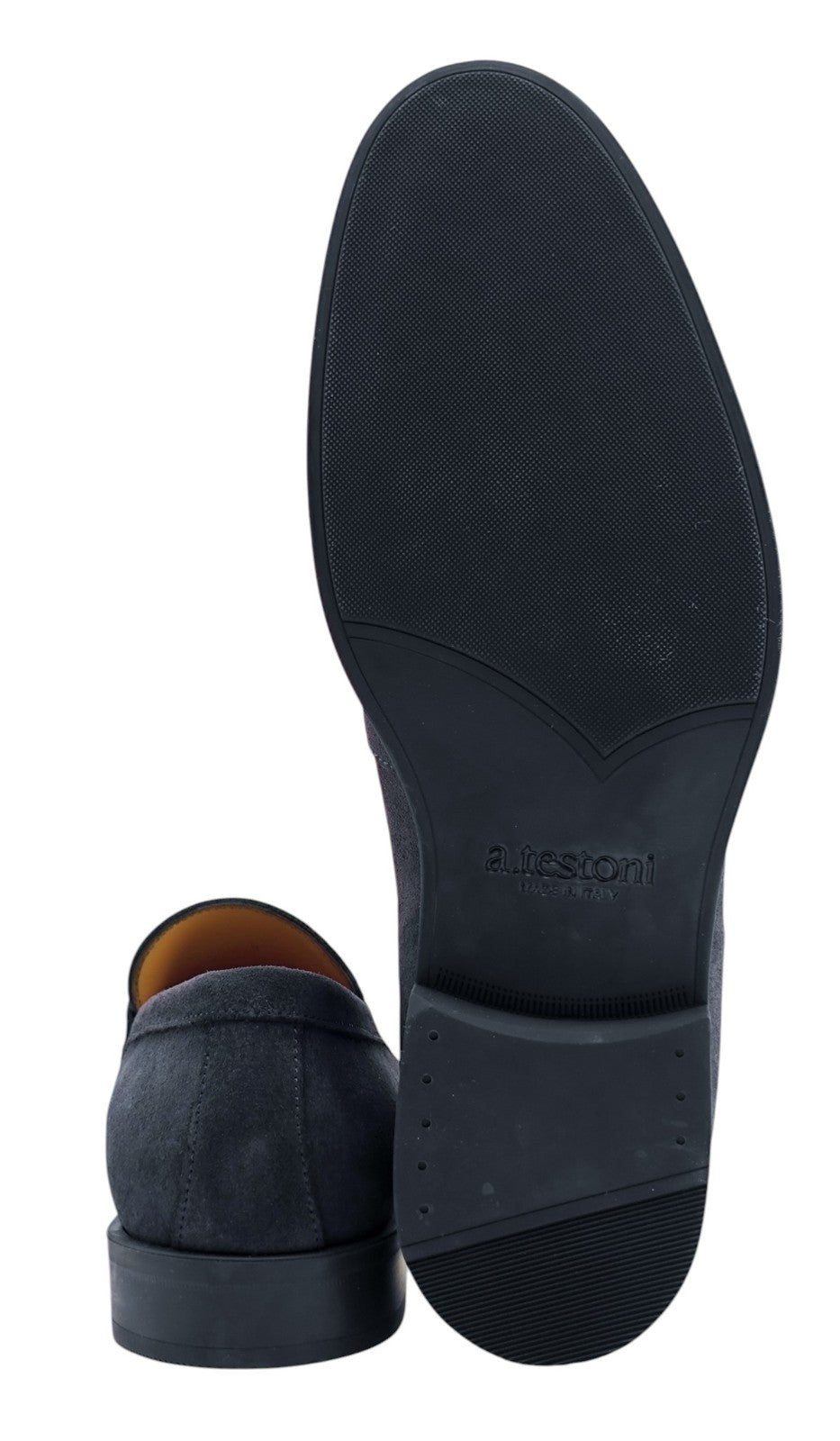 1300$ TESTONI Penny Loafer Casual Suede Calf Blue Indigo 8 UK / 9 US / 42 IT