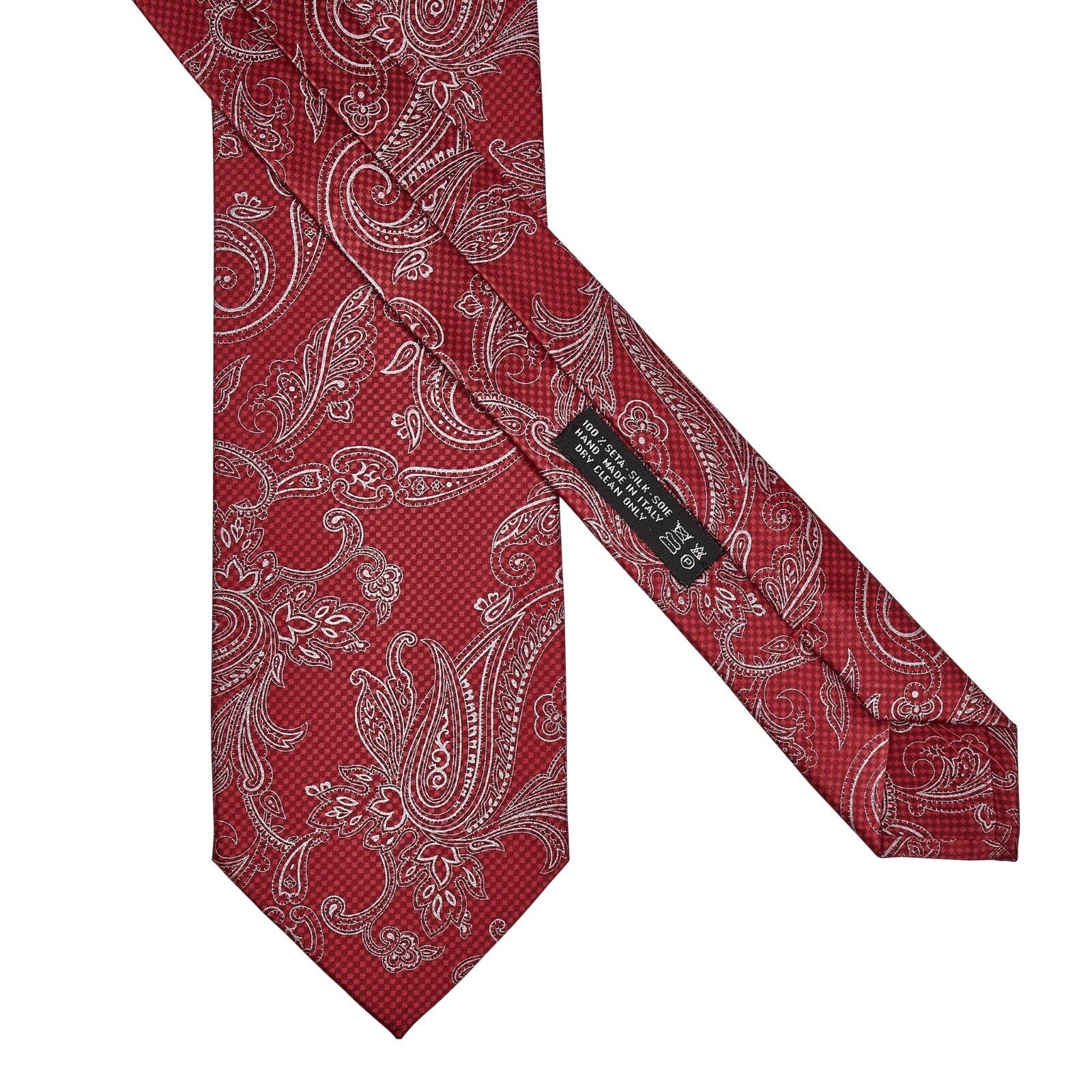 $220 ITALO FERRETTI x GERLIN Tie Floral Satin Silk Red BIJAN