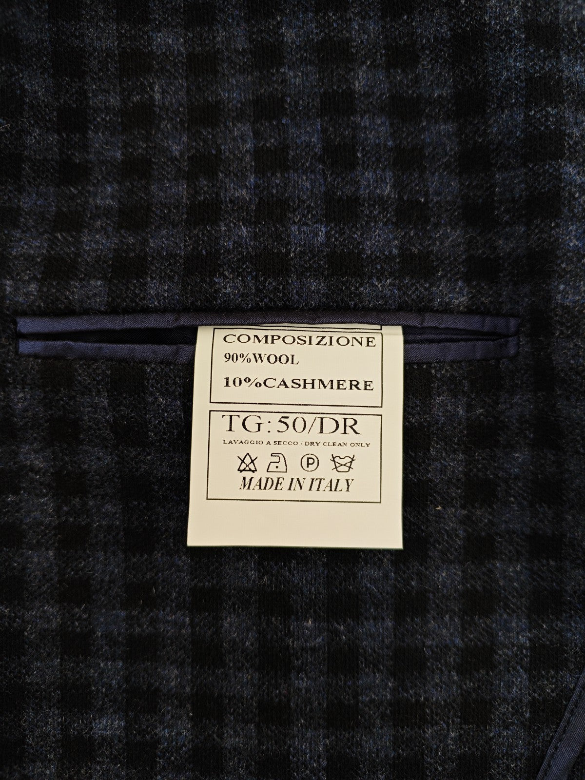 $1940 RUBINACCI NAPOLI Blue Checks Jacket Blazer Wool / Cashmere 40 US / 50 EU