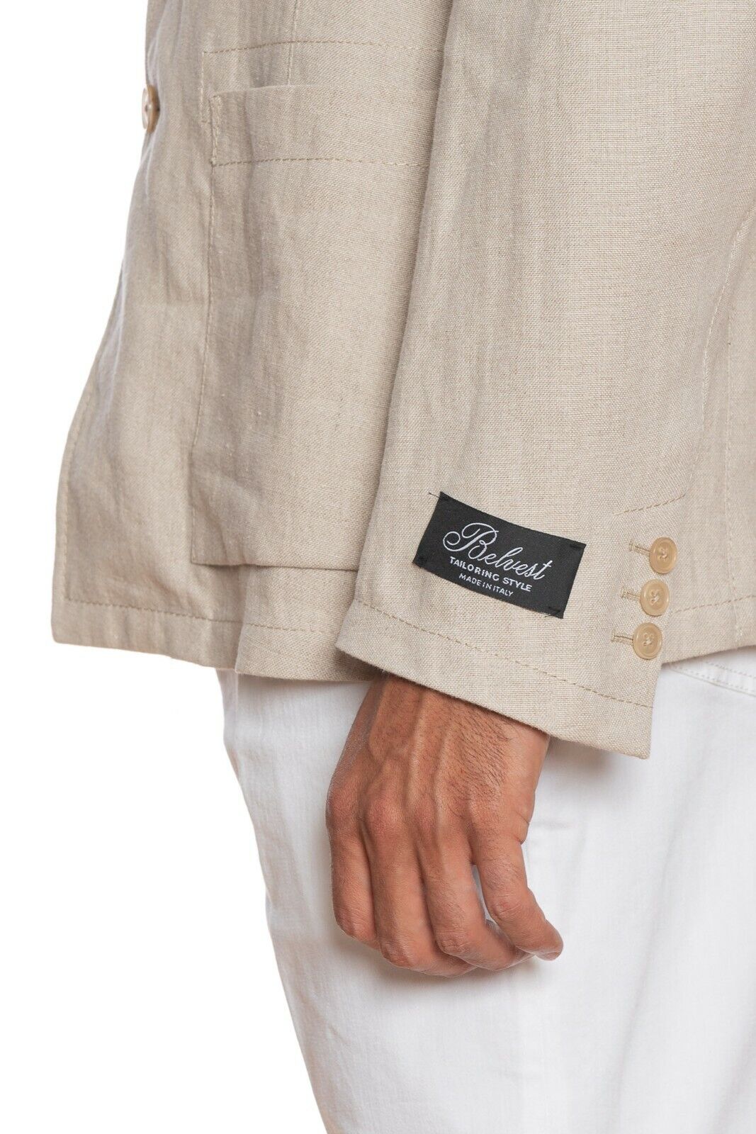 1800$ BELVEST Jacket Beige Solid Pure Washed Linen Drop 8 JACKETINTHEBOX Edition