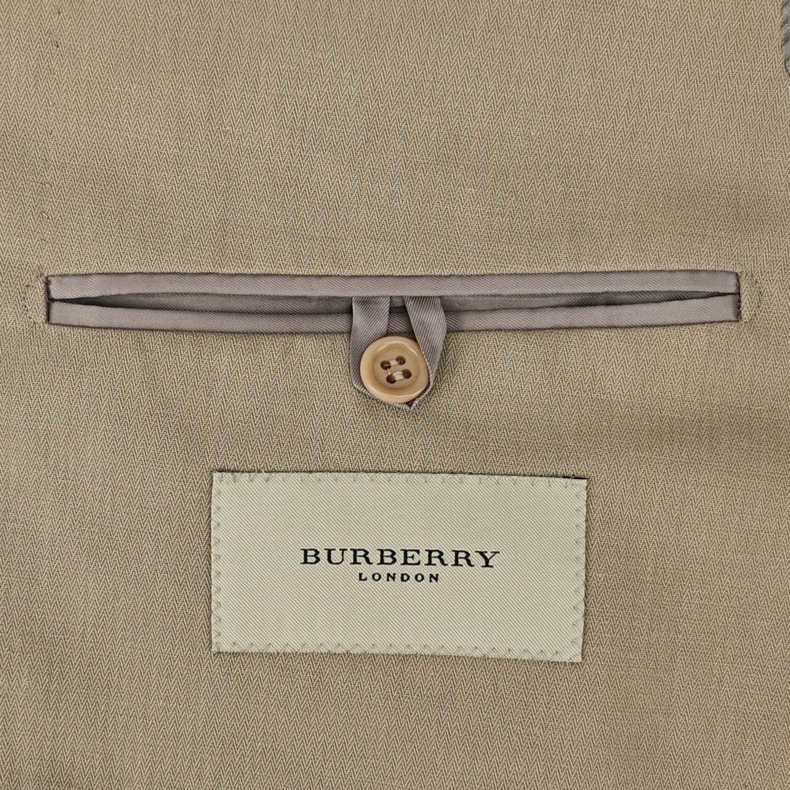1900$ BURBERRY LONDON Beige Handmade 3/2 Roll Suit Cotton Linen 42 US / 52 IT
