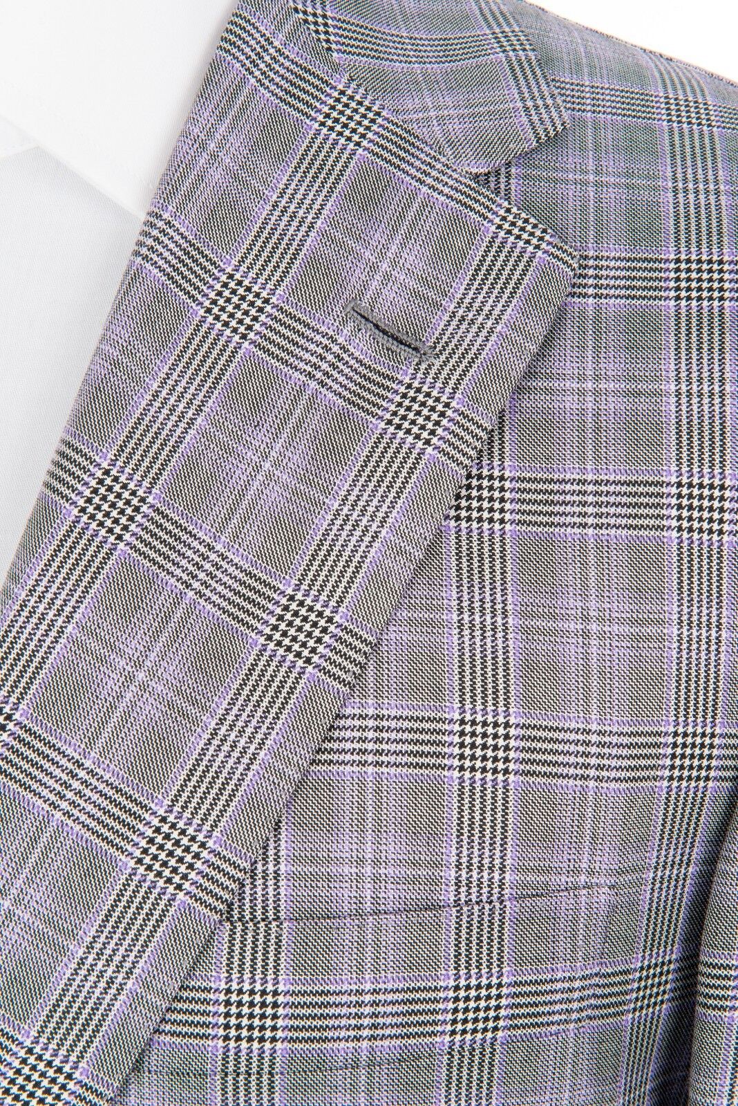 $2645 D'AVENZA Gray Wool Silk Checks Jacket Blazer Sewn in Italy 41 US / 51 EU