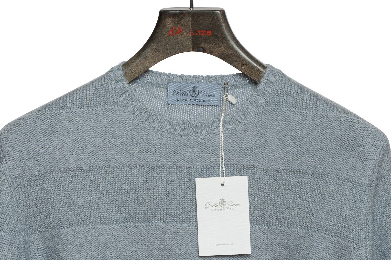 430$ DELLA CIANA CASHMERE Sweater Merinos Wool Extrafine Gray-Blue 40 US / 50 EU