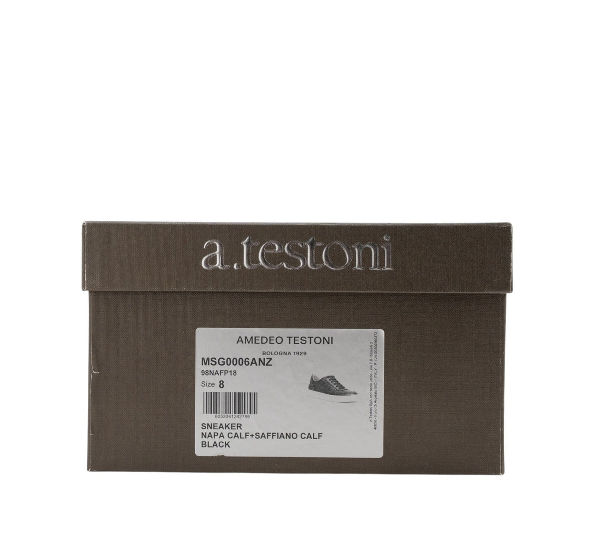 950$ TESTONI BOLOGNA Sneaker Napa Calf + Saffiano Calf Black 8 UK/ 9 US / 42 IT