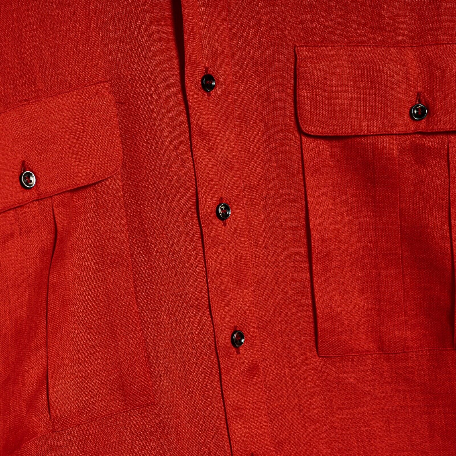 950$ LUXURY GERLIN Shirt "CORAL" Red 100% IRISH Linen 15.75 - 40