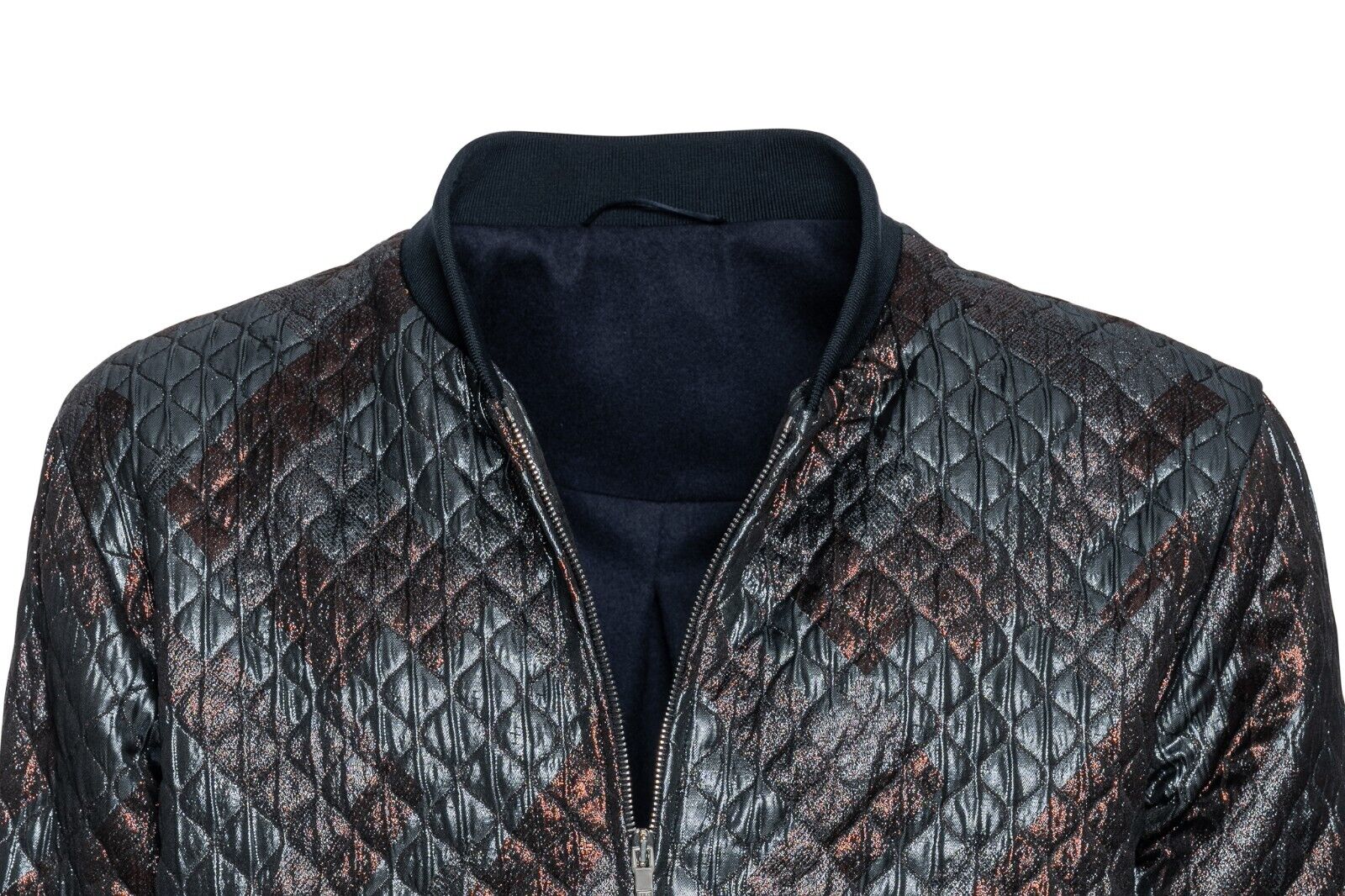 2000$ ITALO FERRETTI Bomber Jacket "METAL EFFECT" Wool 40 US / 50 EU ZILLI