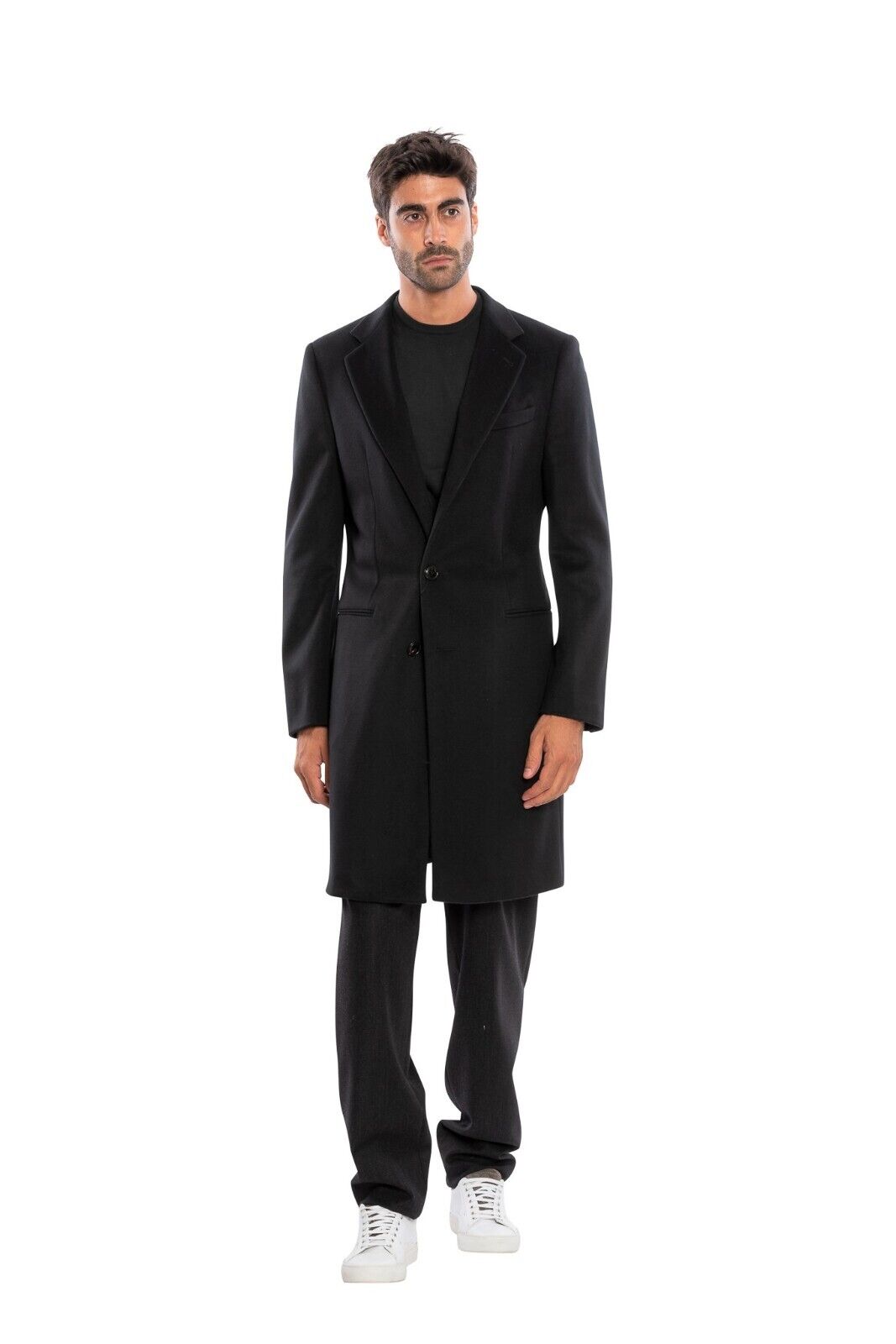 $3900 GIORGIO ARMANI Black Label Wool Cashmere Long Coat Black 38 US / 48 EU