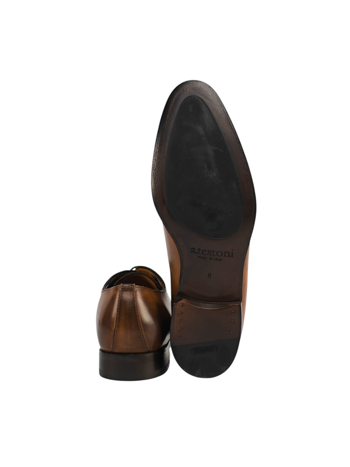 1050$ TESTONI 1929 Derby Shoes Antique Lux Calf Caramel 8 UK / 9 US / 42 IT