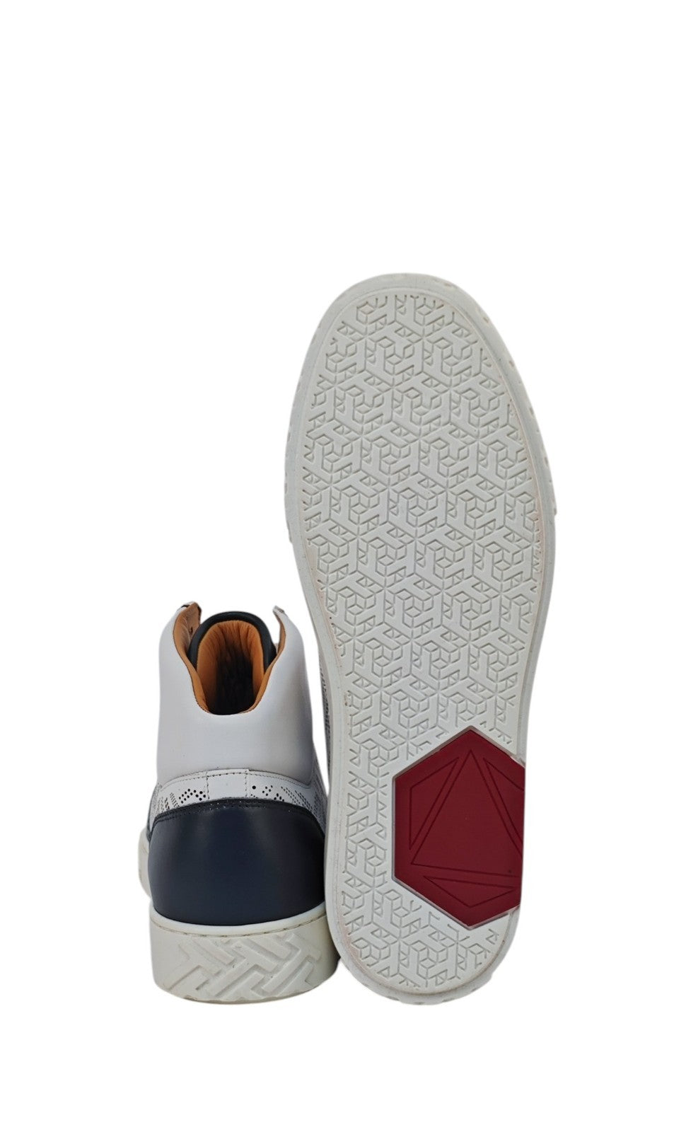 1100$ TESTONI Ravenna High Top Sneaker Perforated Interlock 8 UK / 9 US / 42 IT