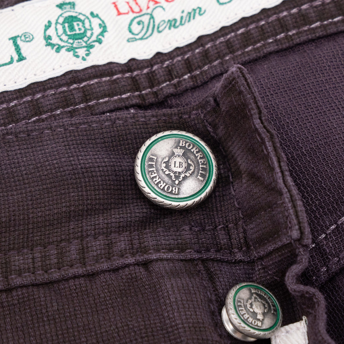 415$ LUIGI BORRELLI NAPOLI 5 Pockets Plum Denim Jeans Cotton 34 US / 50 EU