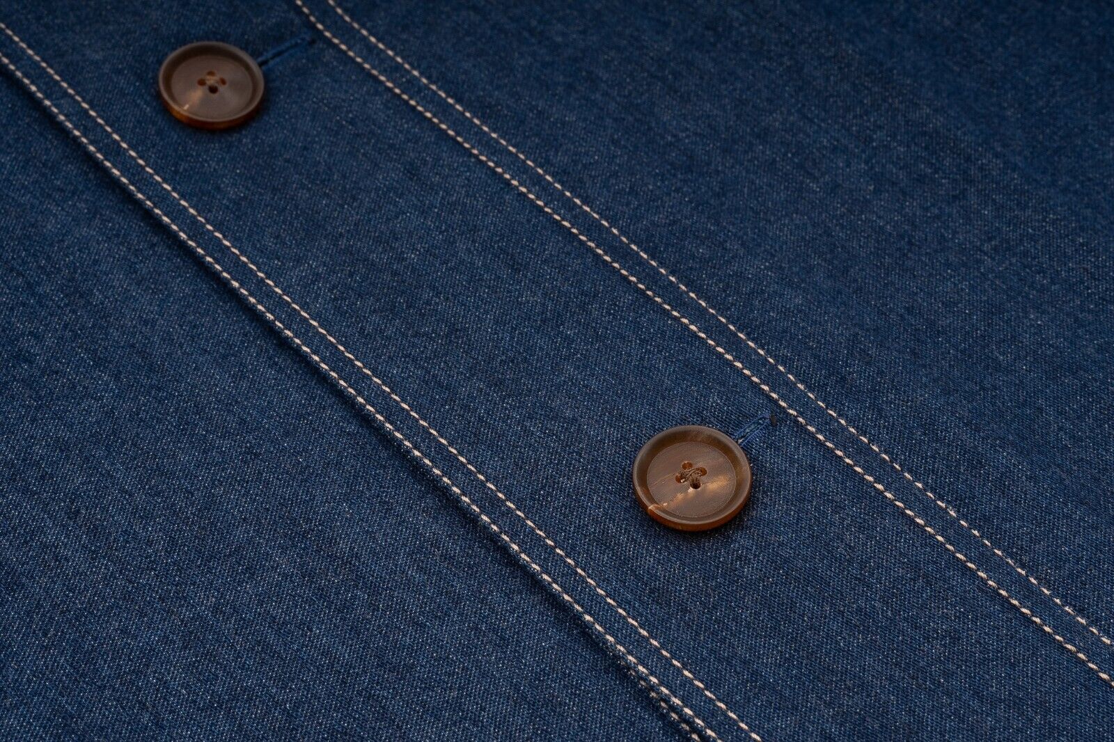 1400$ LUXURY MAROL BOLOGNA Japan Denim Safari Jacket Shirt Blue Cotton 15.5 - 39