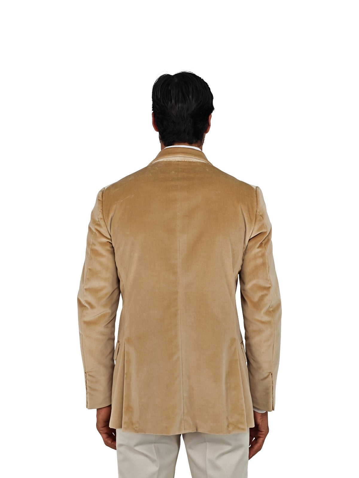 $5500 ISAIA NAPOLI "Amalfi" Champagne Hand Sewn Jacket Sport Coat Velvet Cotton