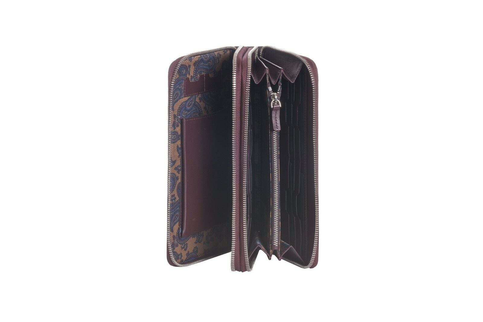 JM ICON by JOHNNY MANGLANI Burgundy Clutch Bag Double Organizer Handbag Wallet