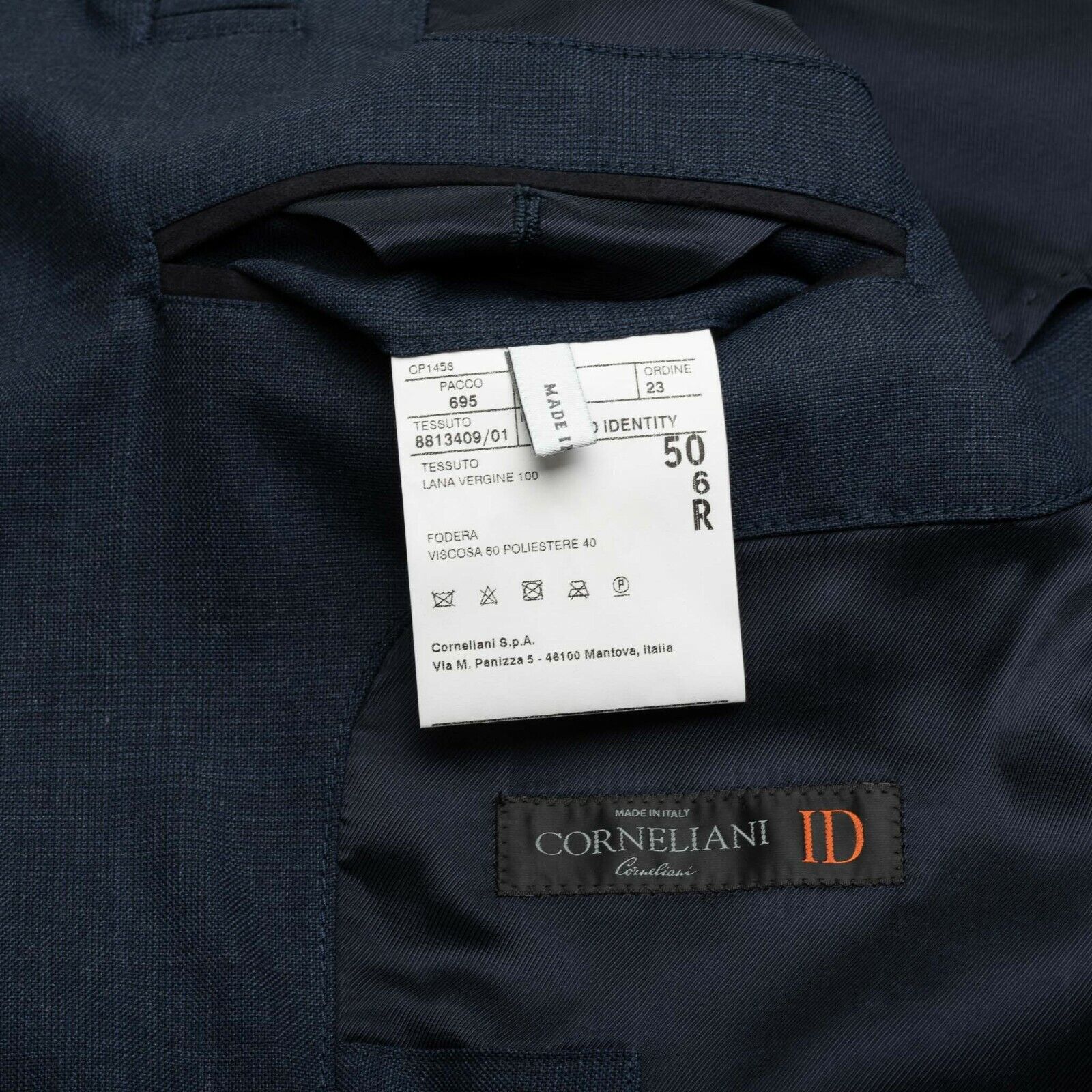 980$ CORNELIANI Coat Travel Jacket Outwear Blue Delight Wool Savor 40 US / 50 EU