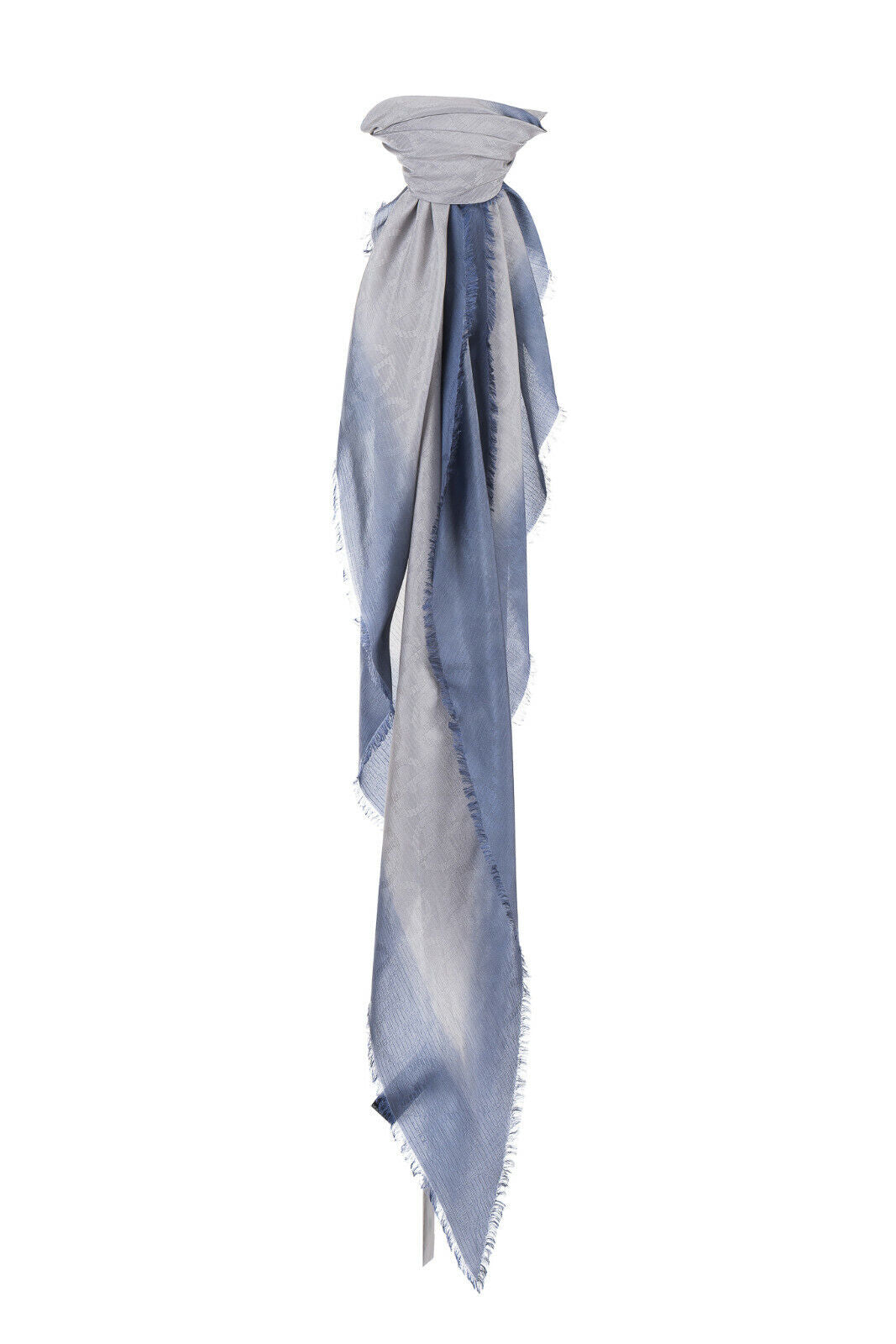 425$ GIORGIO ARMANI Black Label Triangle Foulard Scarf Periwinkle Blue Silk Mix