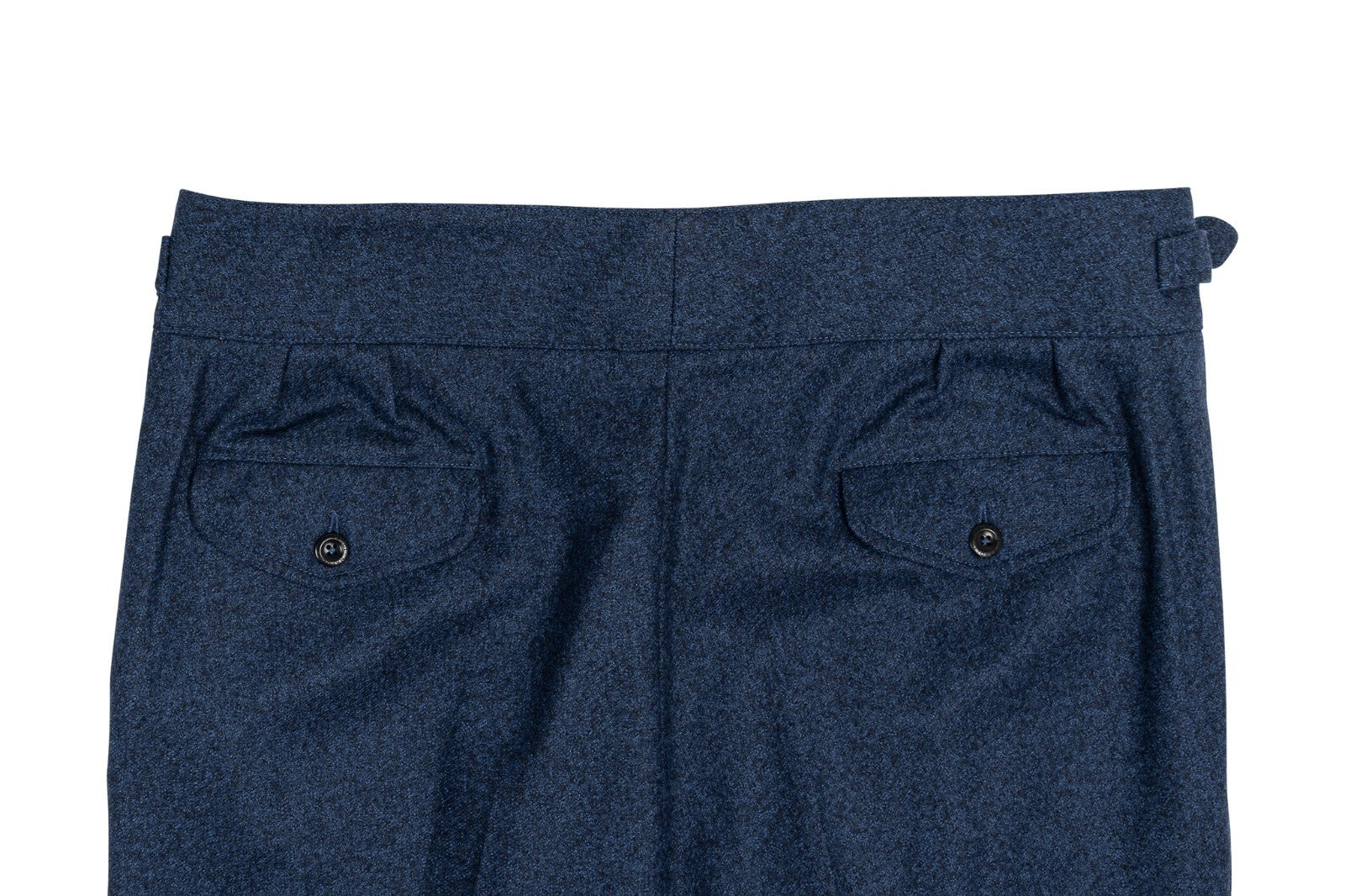 670$ RUBINACCI NAPOLI "Manny" Blue Flannel Wool High Rise Pant 32 US / 48 EU