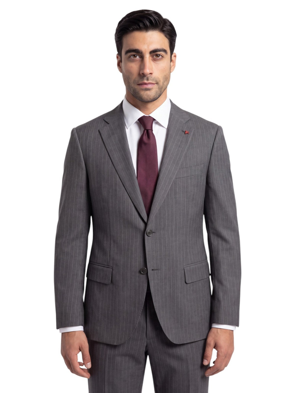 $6850 ISAIA NAPOLI "Gregorio" Gray Suit Hand-Sewn Fine Wool 4 Season Striped