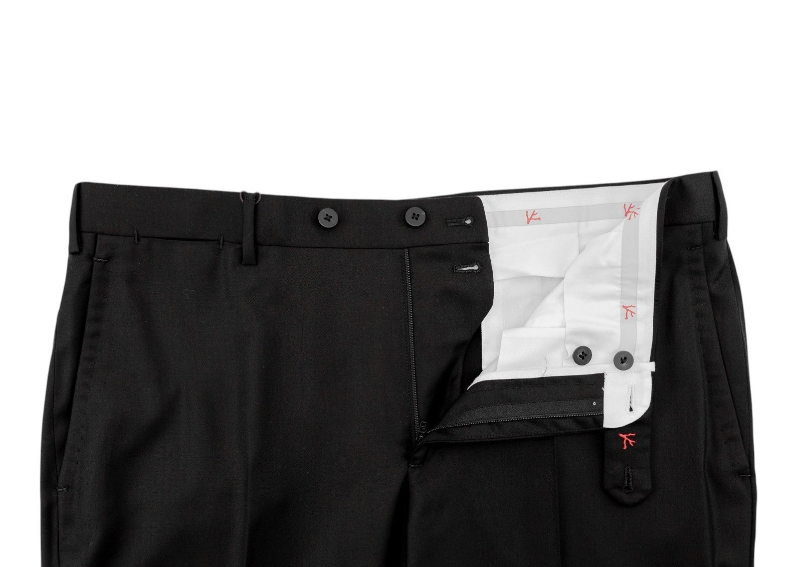 1680$ ISAIA NAPOLI Hand-Sewn Tapered Dress Pant Fine Wool Black 40 US / 56 EU 7R