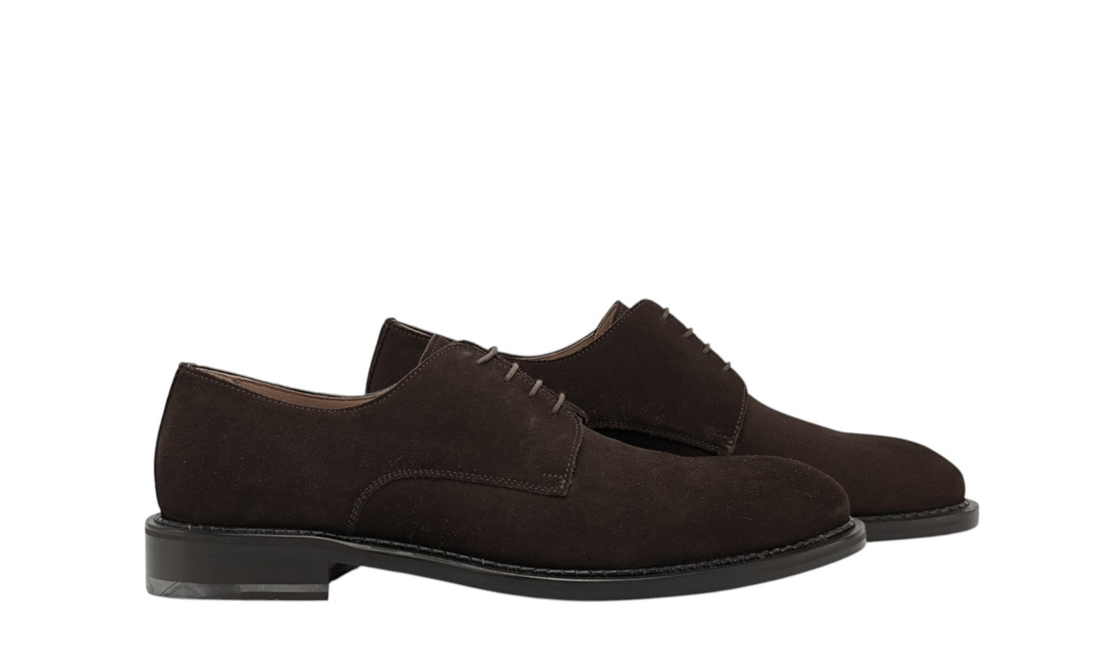 1350$ TESTONI "Venezia" Derby Shoes Suede Calf Brown 8 UK / 9 US / 42 IT