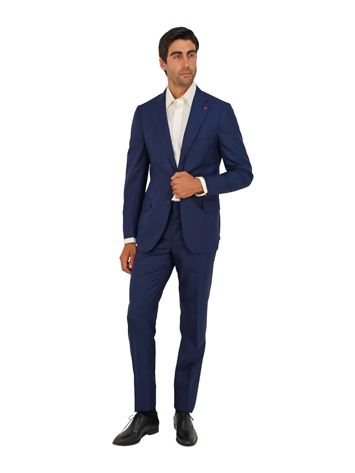 $5800 ISAIA NAPOLI Blue Solid Hand-Sewn Suit Wool / Silk 38 US / 48 EU 8R