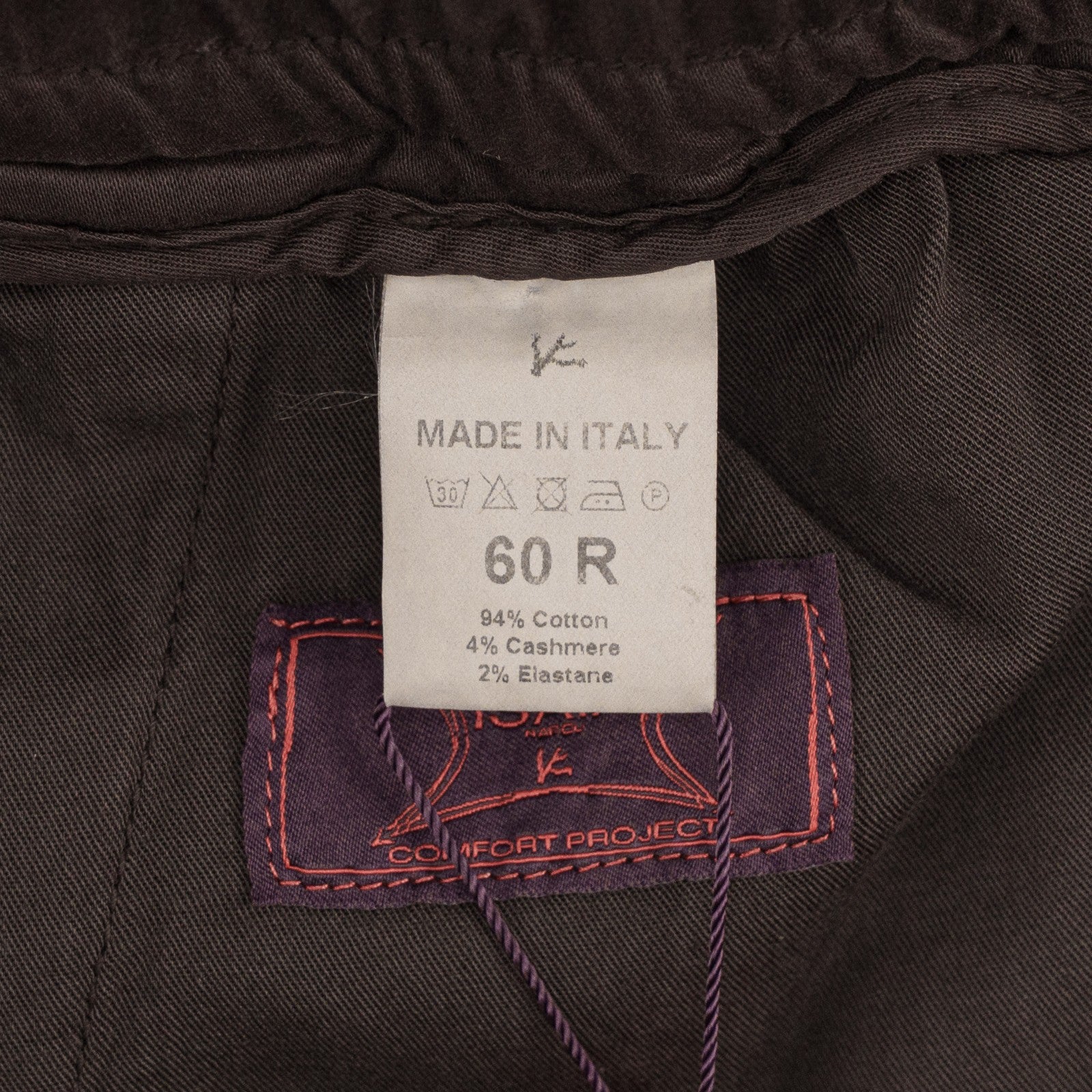 1290$ ISAIA NAPOLI Brown Drawstring Pant Cotton - Cashmere Relaxed 44 US / 60 IT