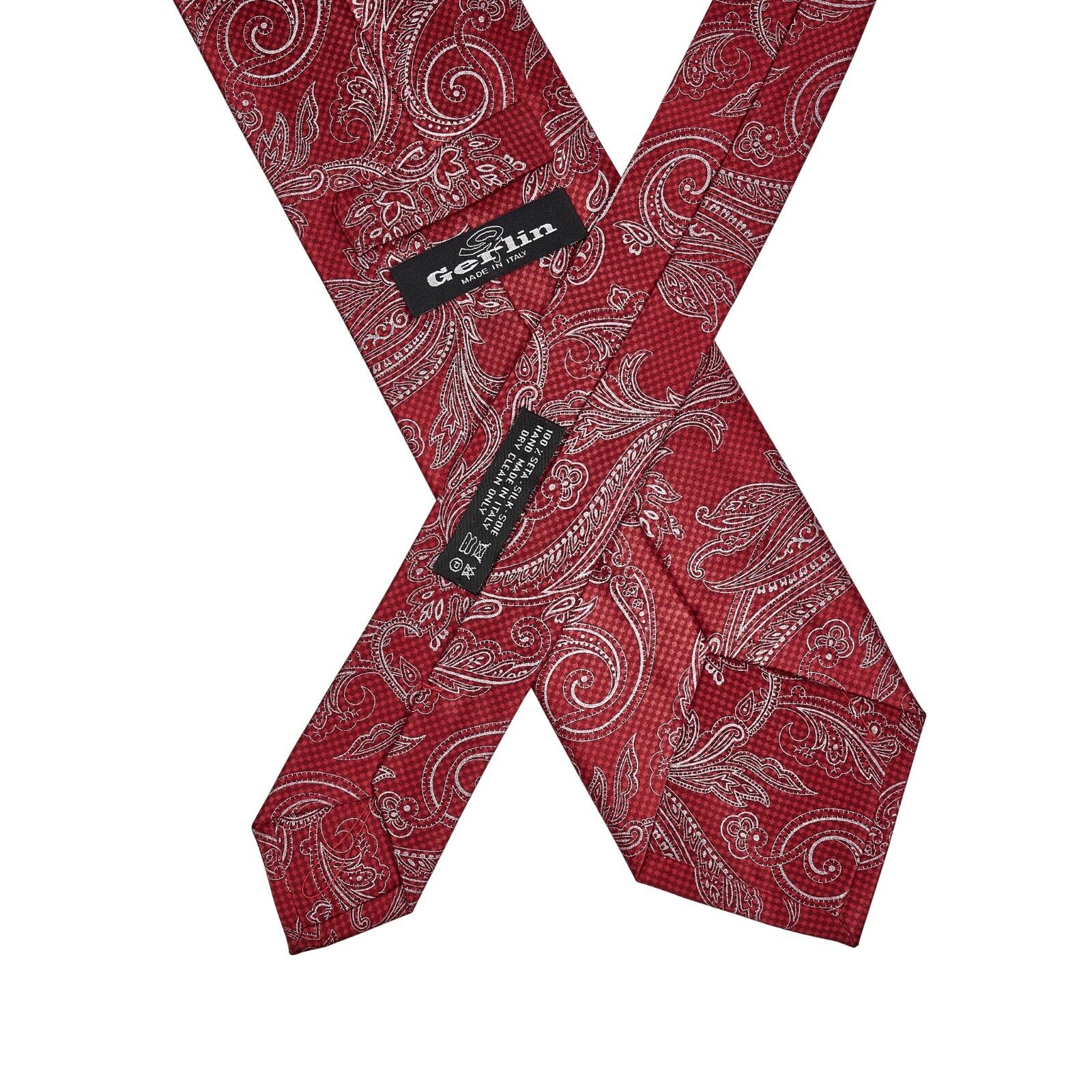 $220 ITALO FERRETTI x GERLIN Tie Floral Satin Silk Red BIJAN