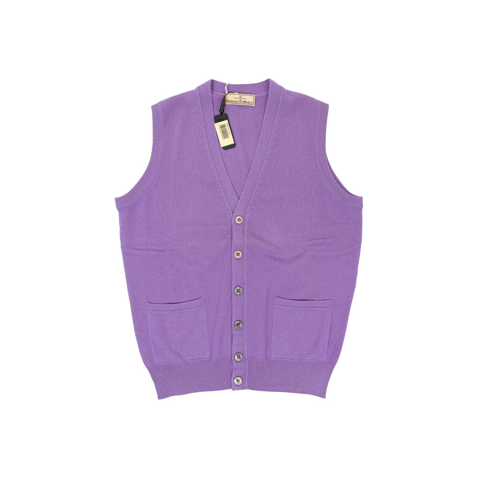 650$ RUBINACCI NAPOLI Lilac Cardigan Vest Gilet 100% Cashmere Size M