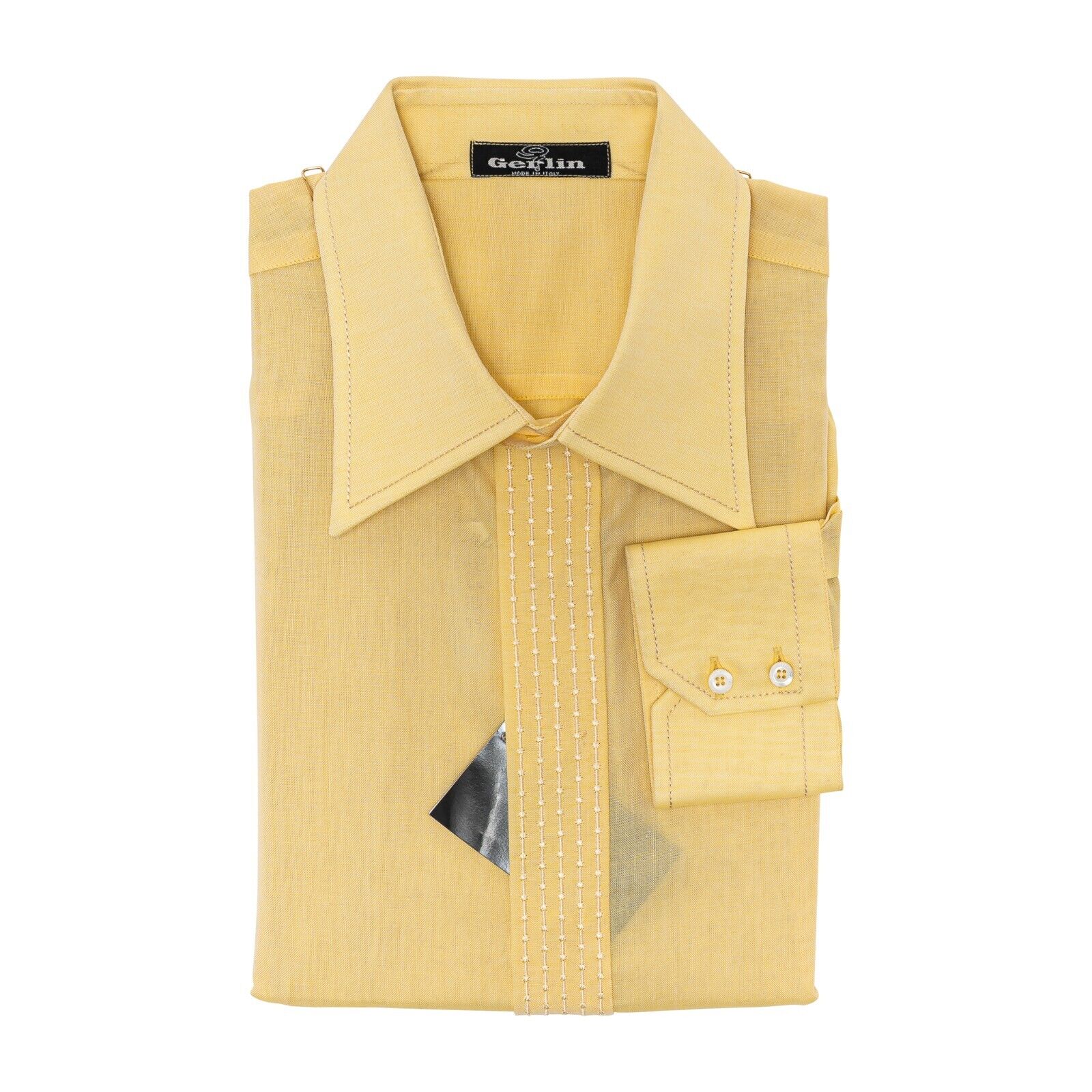 690$ LUXURY GERLIN Shirt Yellow Fine Cotton 16 - 41 6F BIJAN