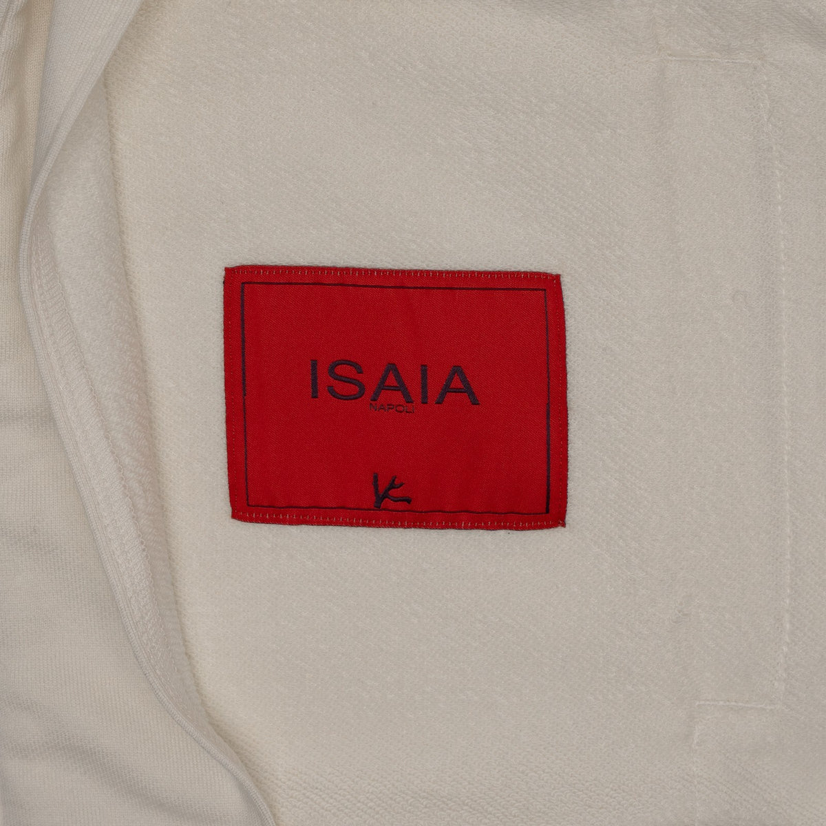 $1850 ISAIA NAPOLI White Full Zip Track Jacket Jersey Cotton - Silk Size S