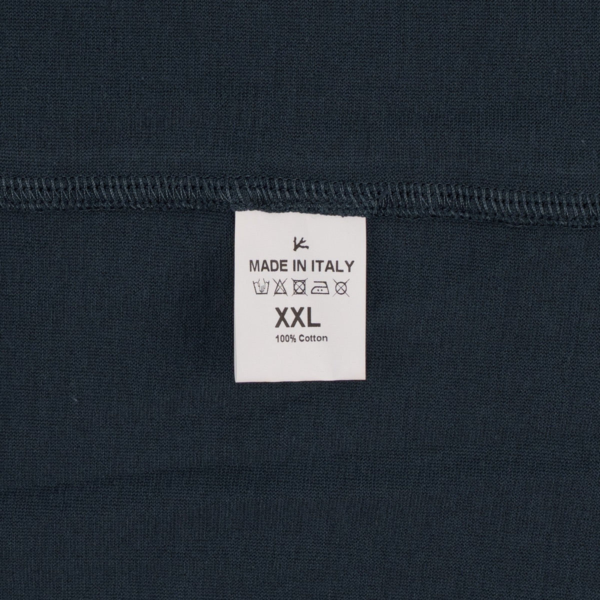 625$ ISAIA NAPOLI Blue Navy T-Shirt Short Sleeve Fine Cotton Size XXL