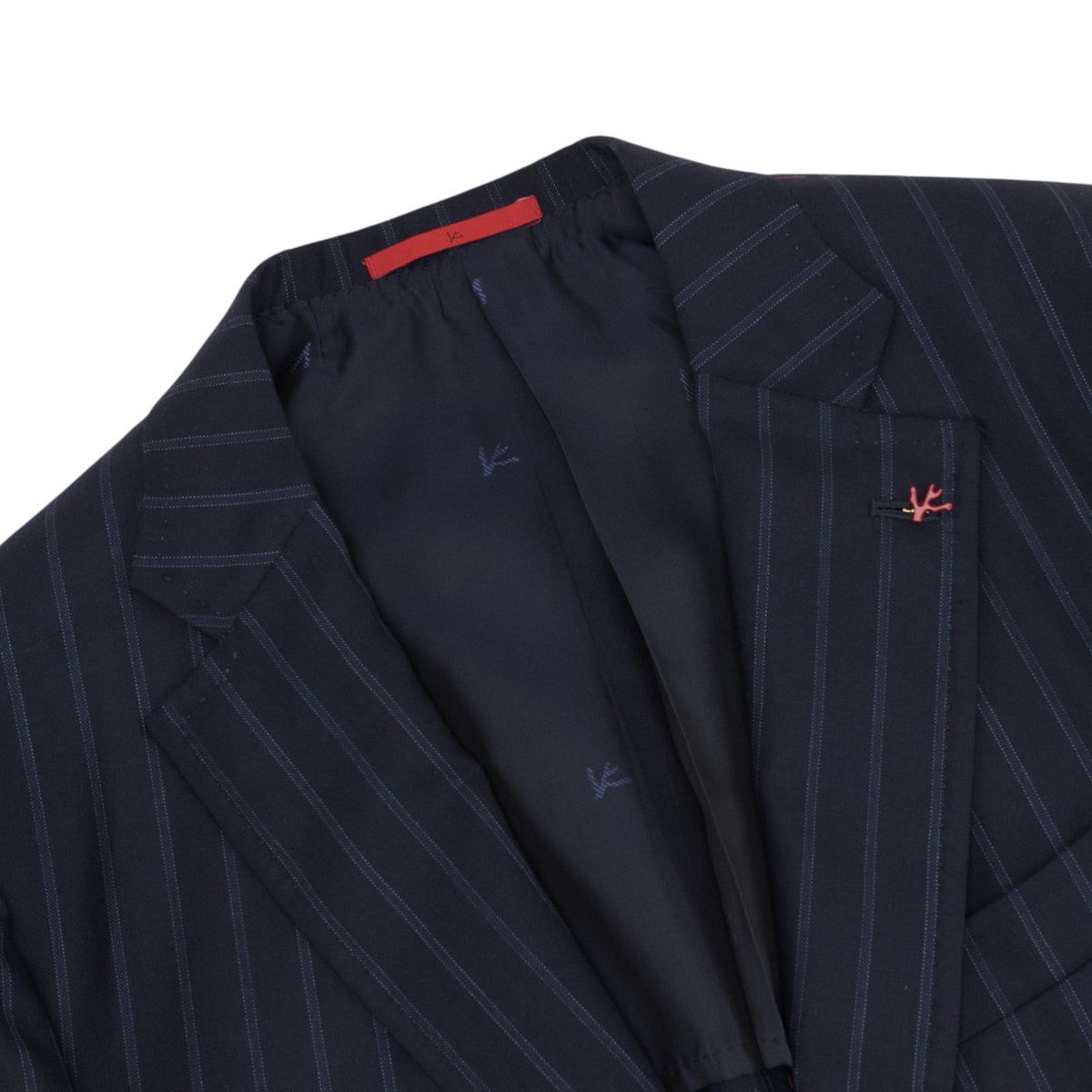 $6850 ISAIA NAPOLI "Capri" Dark Blue Suit Hand-Sewn Fine Wool Striped