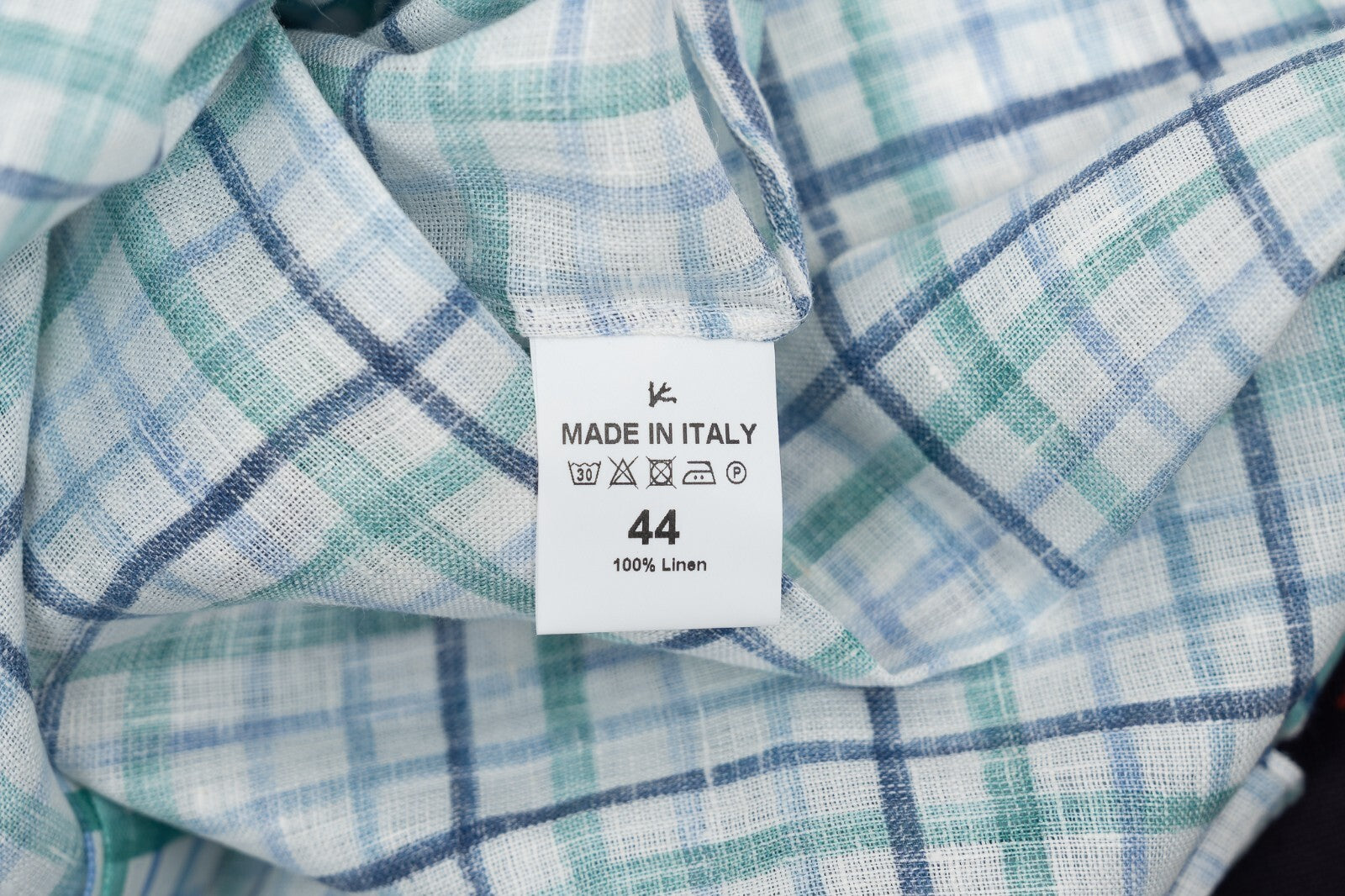 650$ ISAIA NAPOLI White Mix Checks Hand-Sewn Dress Shirt 100% Linen 17.5 - 44