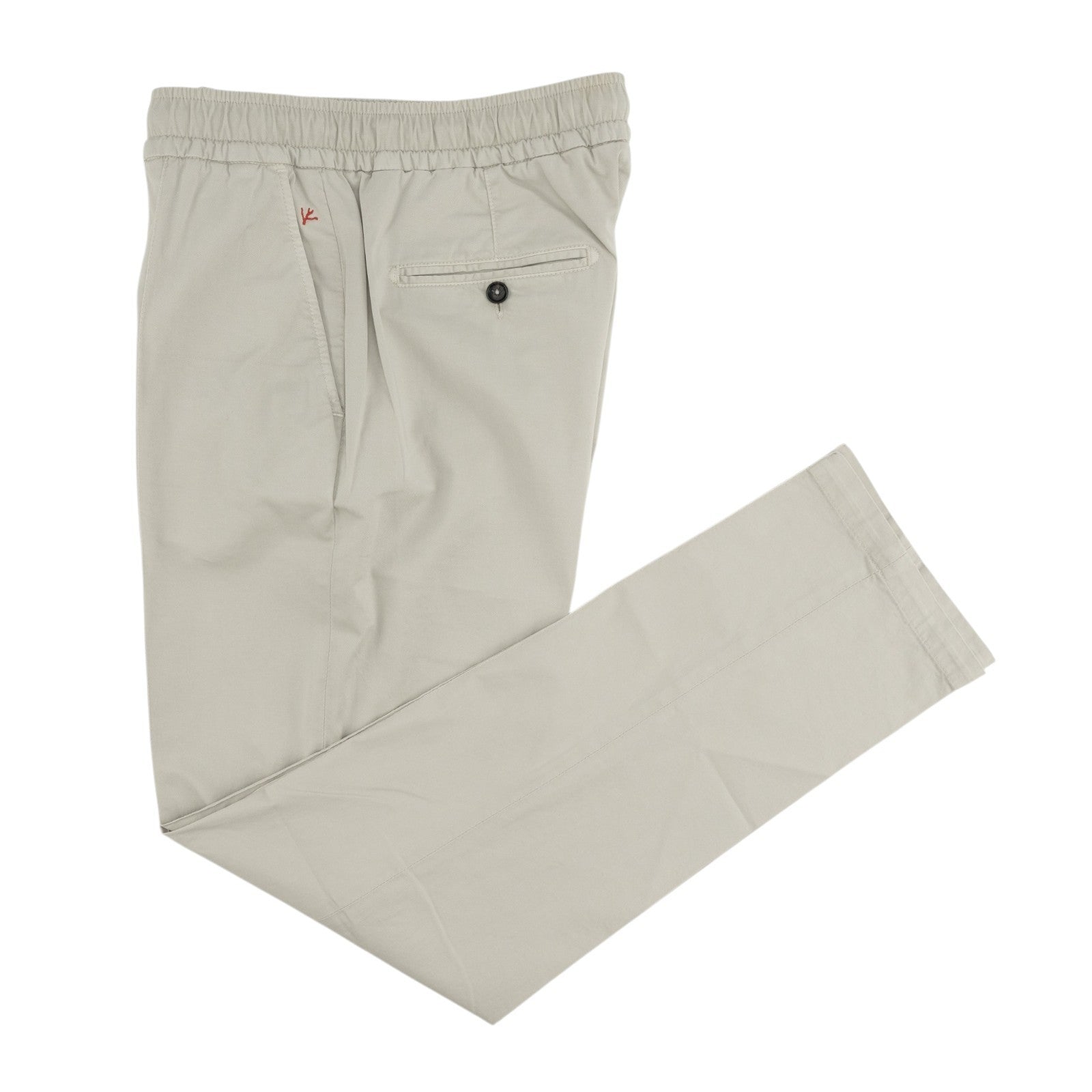 1050$ ISAIA NAPOLI Ivory Drawstring Pant Cotton Relaxed Tapered Fit 34 US 50 IT