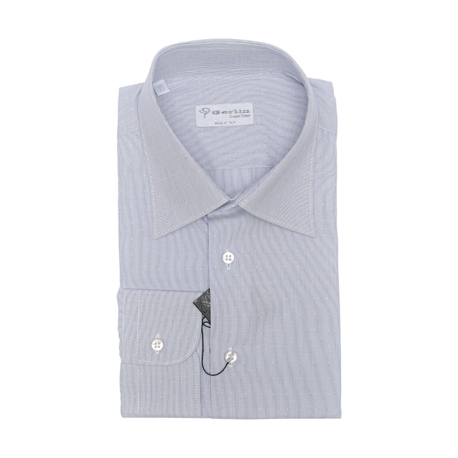 690$ LUXURY GERLIN Shirt Jacquard Striped Cotton 16 - 41 10I BIJAN