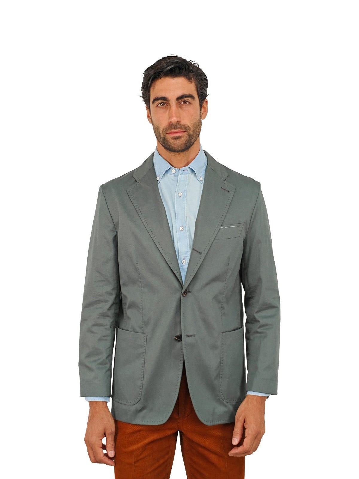 $1690 RUBINACCI NAPOLI Green Off Single Breasted Jacket Cotton