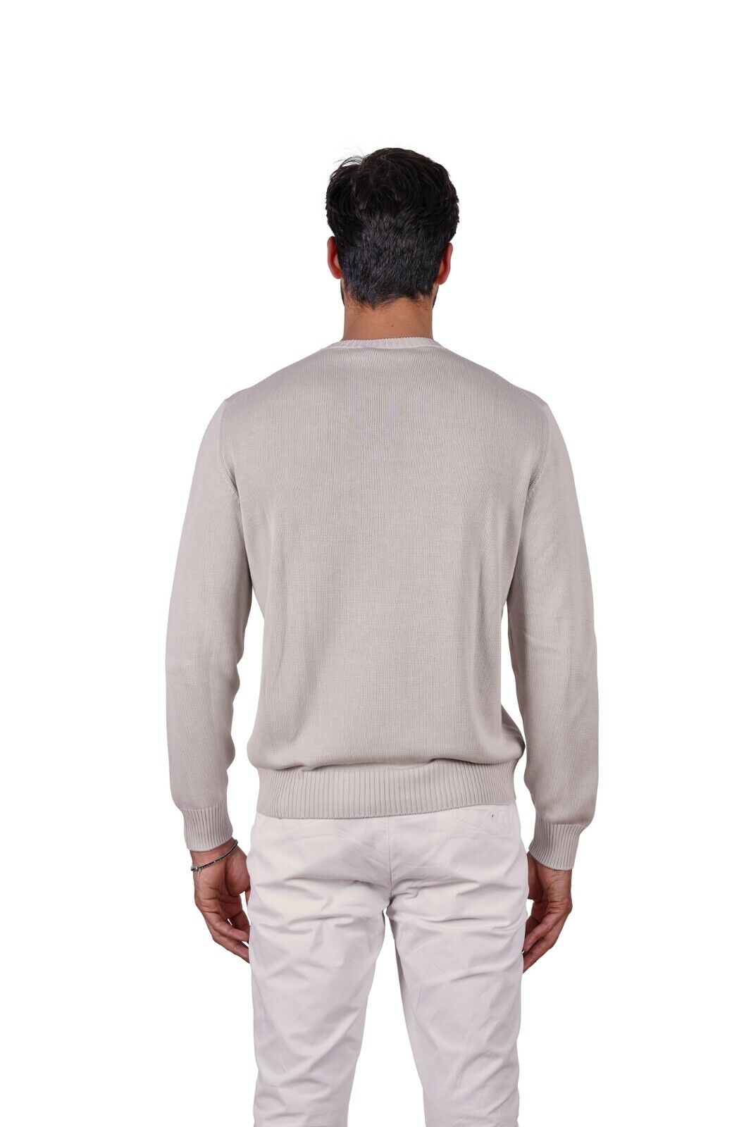 230$ Italian Luxury Knitwear SUITE 191 Sweater Soft Cotton Ivory