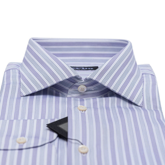 690$ ITALIAN LUXURY GERLIN Shirt Striped Lilac Cotton 16 - 41 - 1R BIJAN
