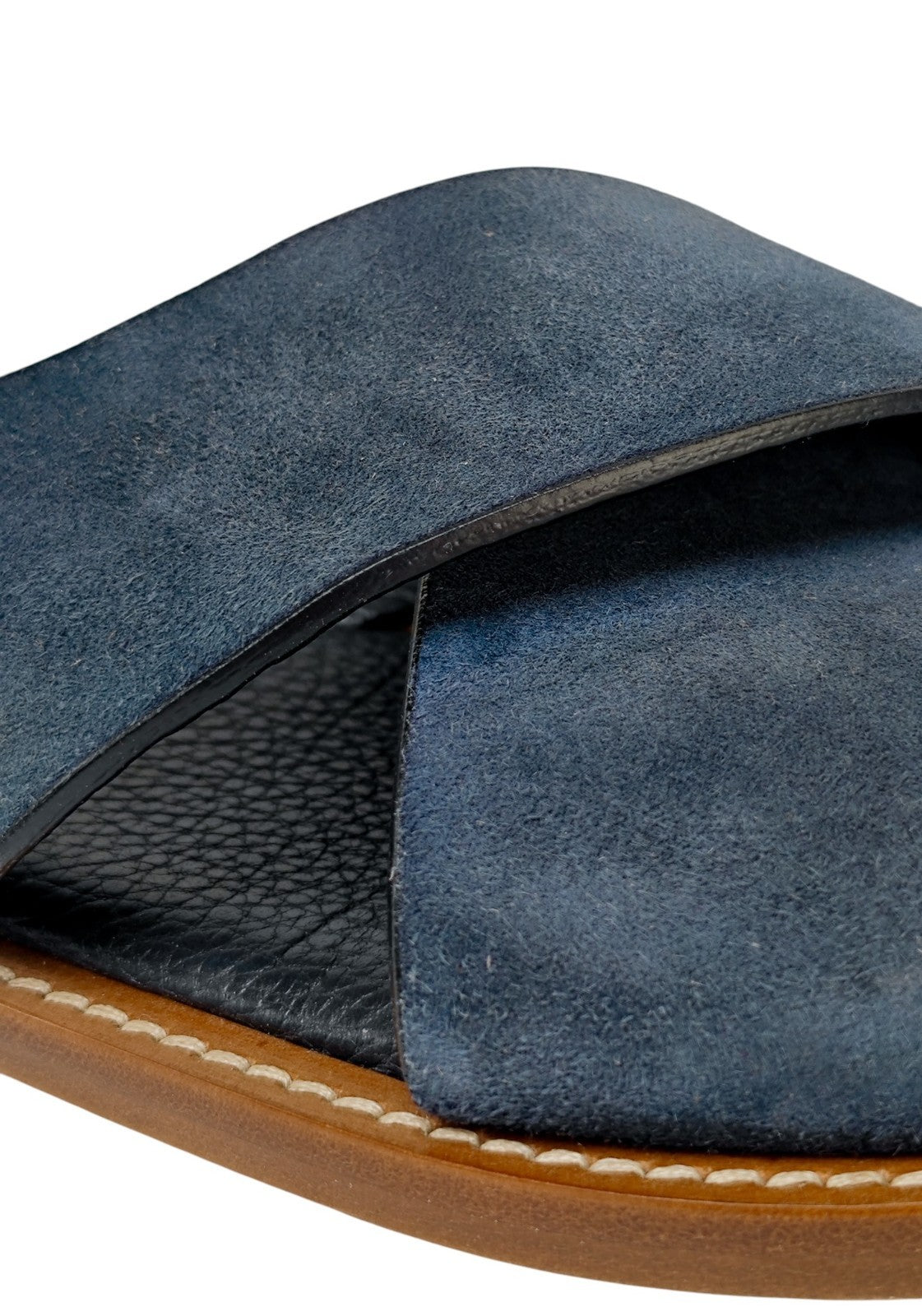 900$ ISAIA NAPOLI Sandal Shoes Suede Leather Blue Handmade 9 UK - 10 US - 43 IT