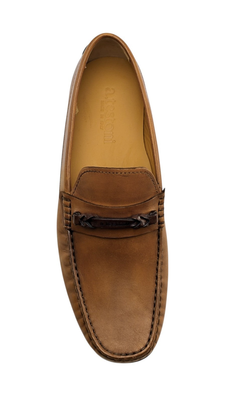 1200$ TESTONI Driver Loafer Shoes Top Calf Caramel 8 UK / 9 US / 42 IT