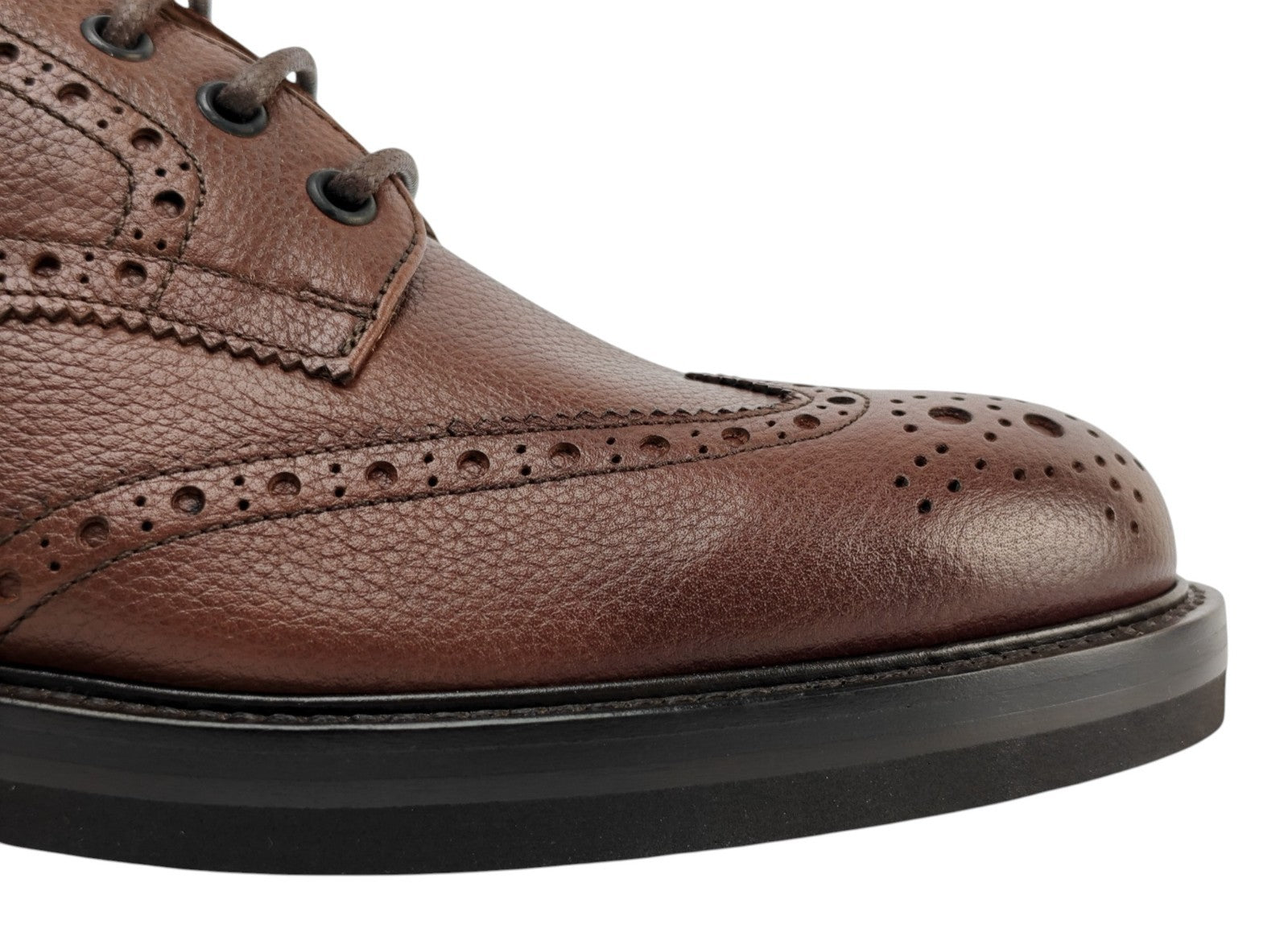 1200$ TESTONI "Camogli" Brown Derby Shoes Soft Grain Calf 8 UK / 9 US / 42 IT