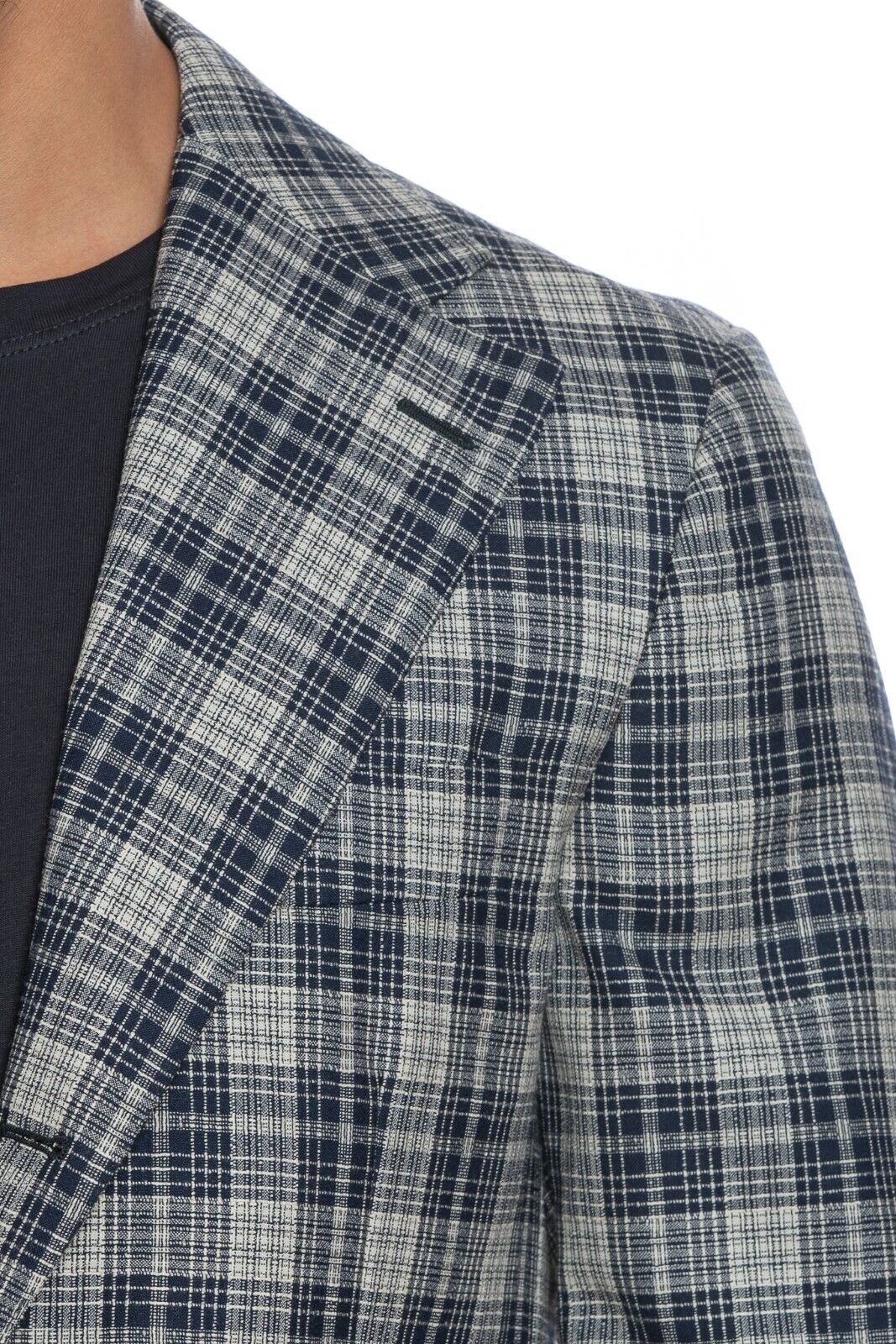 2240$ BELVEST Blue / Gray Sartorial Jacket Blazer Wool / Silk Checks Drop 8 Slim
