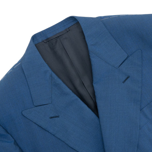 2100$ RAFFAELE CARUSO Blue Double Breasted Sport Coat 100% Silk Mill 40 US 50 IT